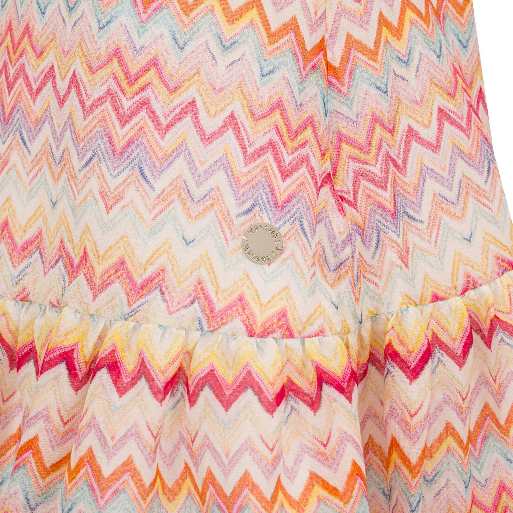 Multicolored Zigzag Print Ruffle Hem Sundress Gallery