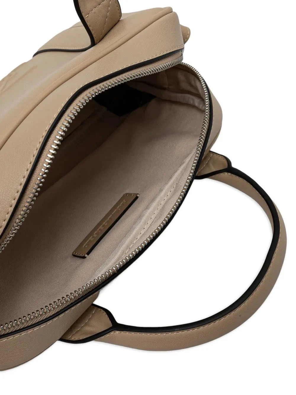 Embossed Logo Leather Top Handle Bowling Bag Gallery