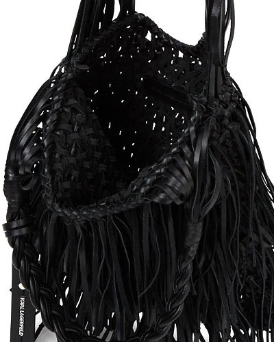 Bohemian-Chic Fringed Shoulder Bag with Braided Handle Gallery