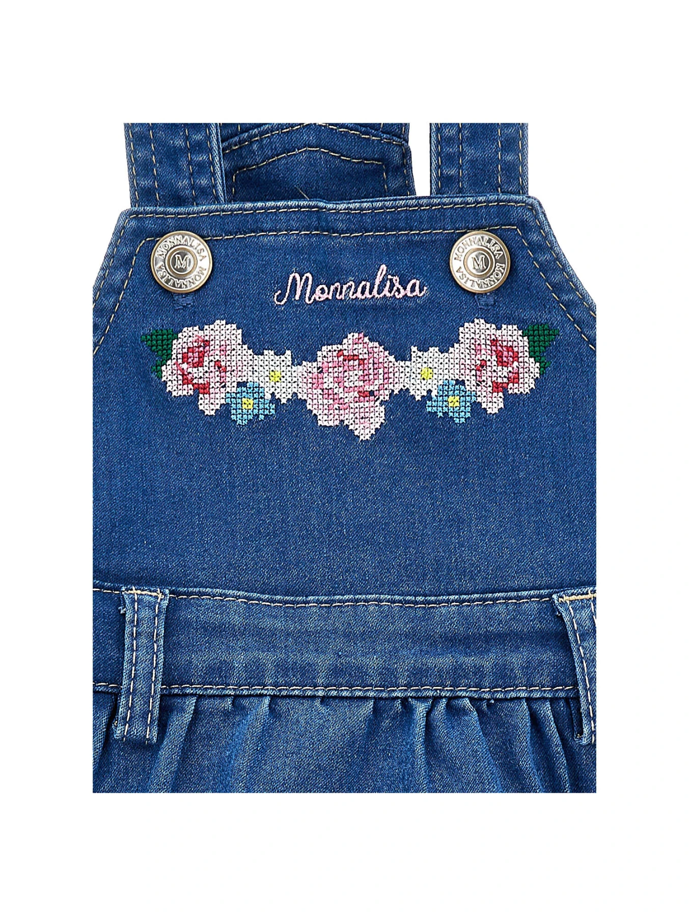Floral Embroidered Denim Overalls Gallery