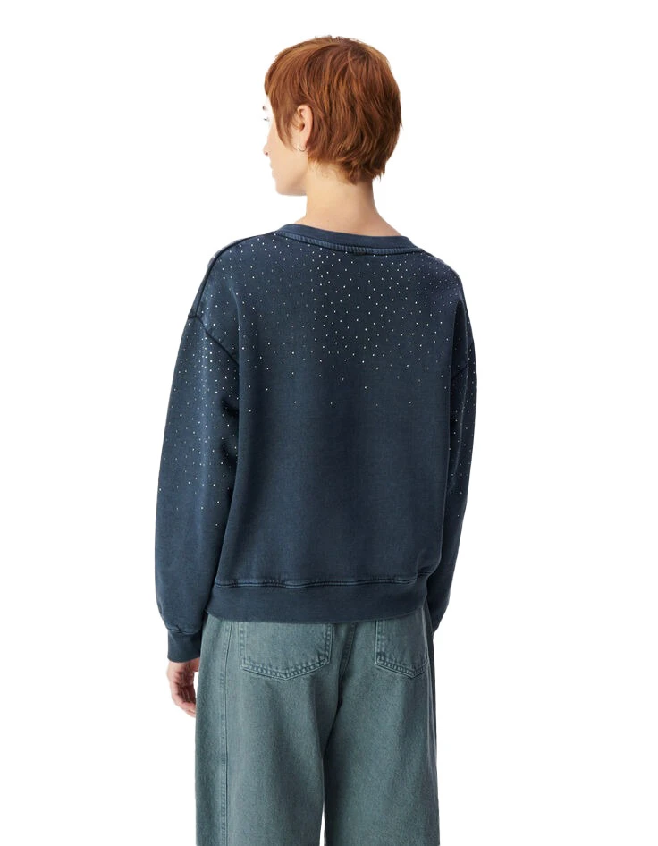 Organic Cotton Rhinestone V-neck Sweater Gallery