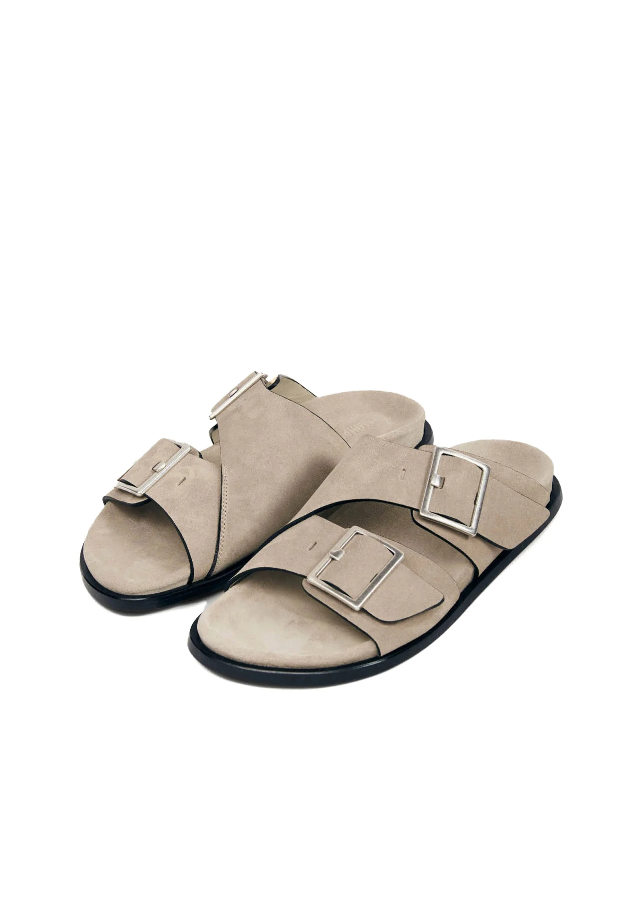 Wide Straps Suede Slides Gallery