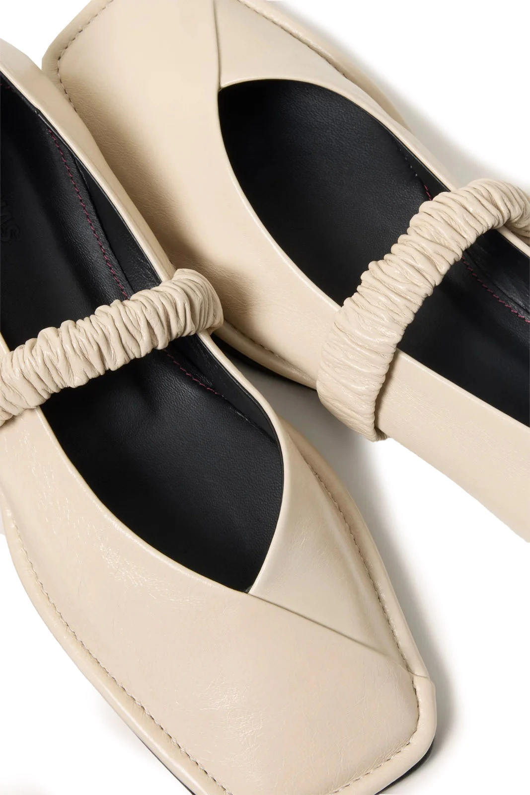 Square-Toe Ruched Mary Janes Ballerina Gallery