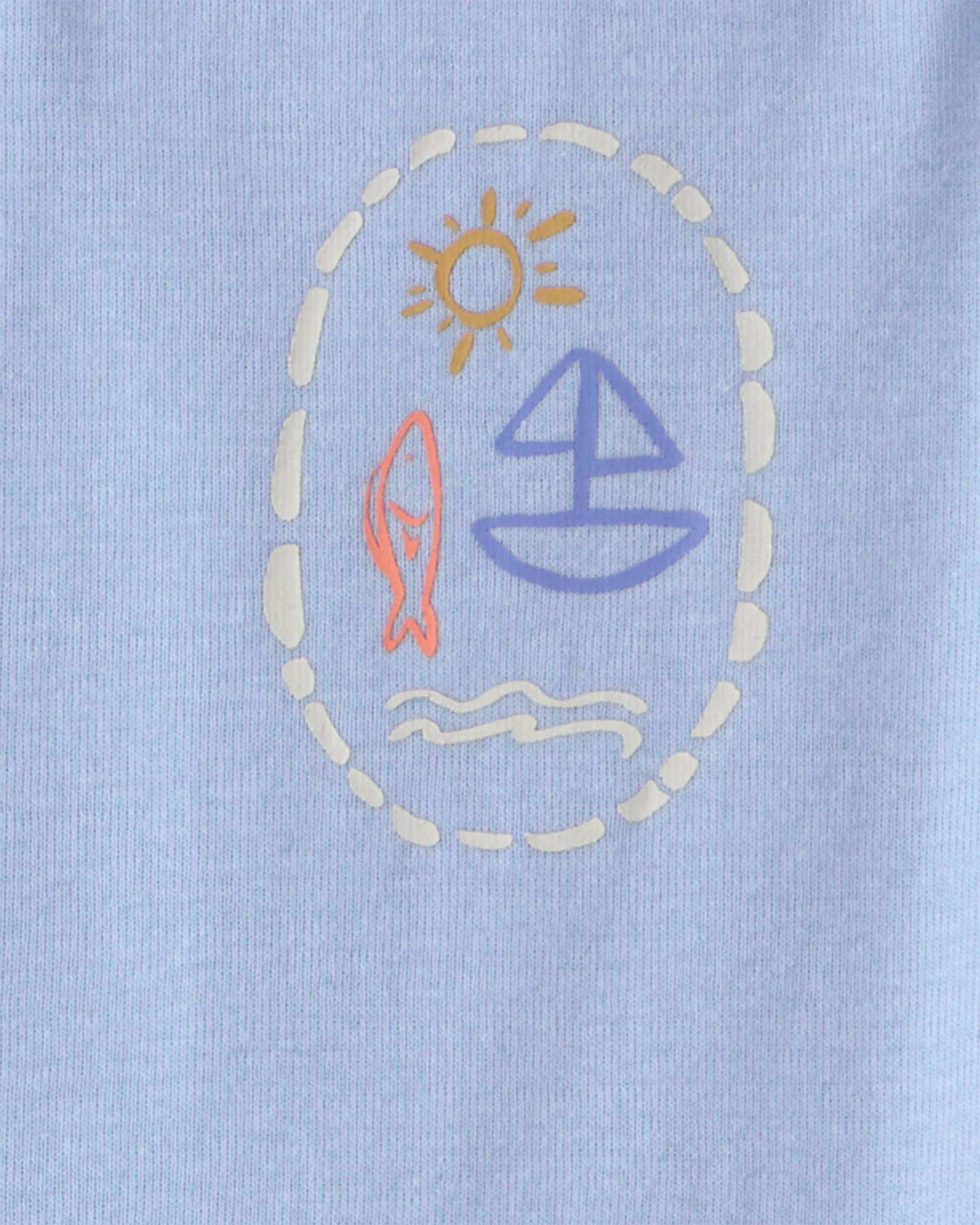 Baby Girl 3-Pack Beach Flutter-Sleeve Multipack Bodysuits - Orange/Blue/Ivory Gallery