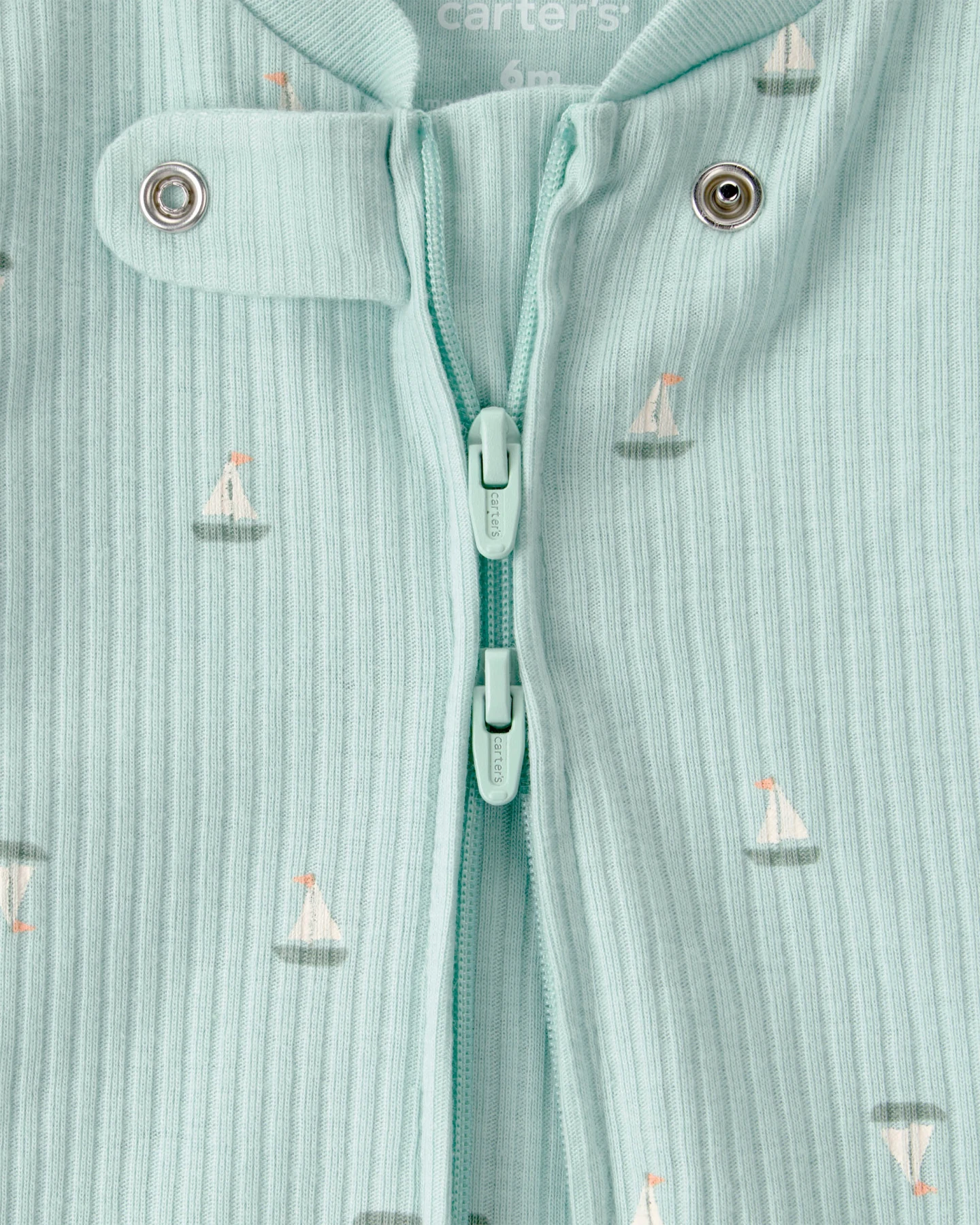 Baby Sailboat 2-Way Zip Sleeper - Green Gallery