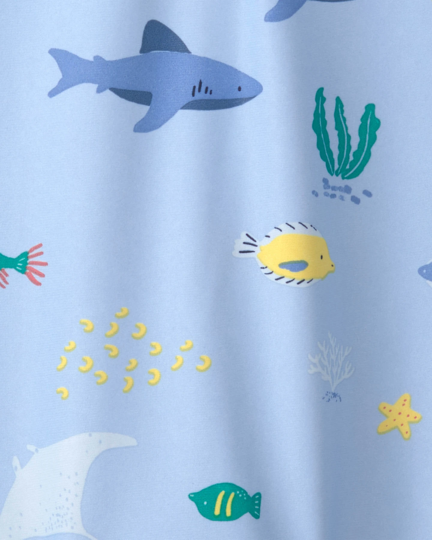  Baby Boy Fish 1-Piece Rashguard Swimsuit - Blue Gallery