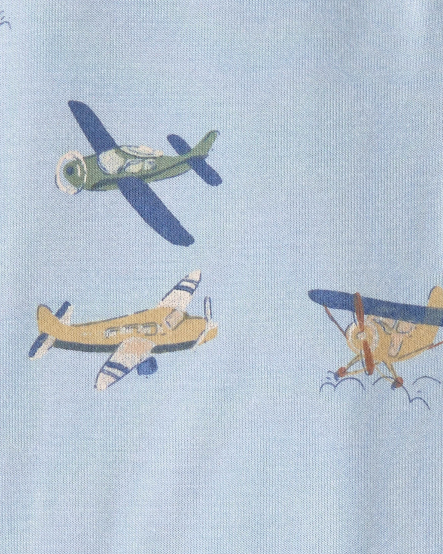  Baby Boy Plane PurelySoft 2-Way Zip 1-Piece Pyjama - Blue Gallery