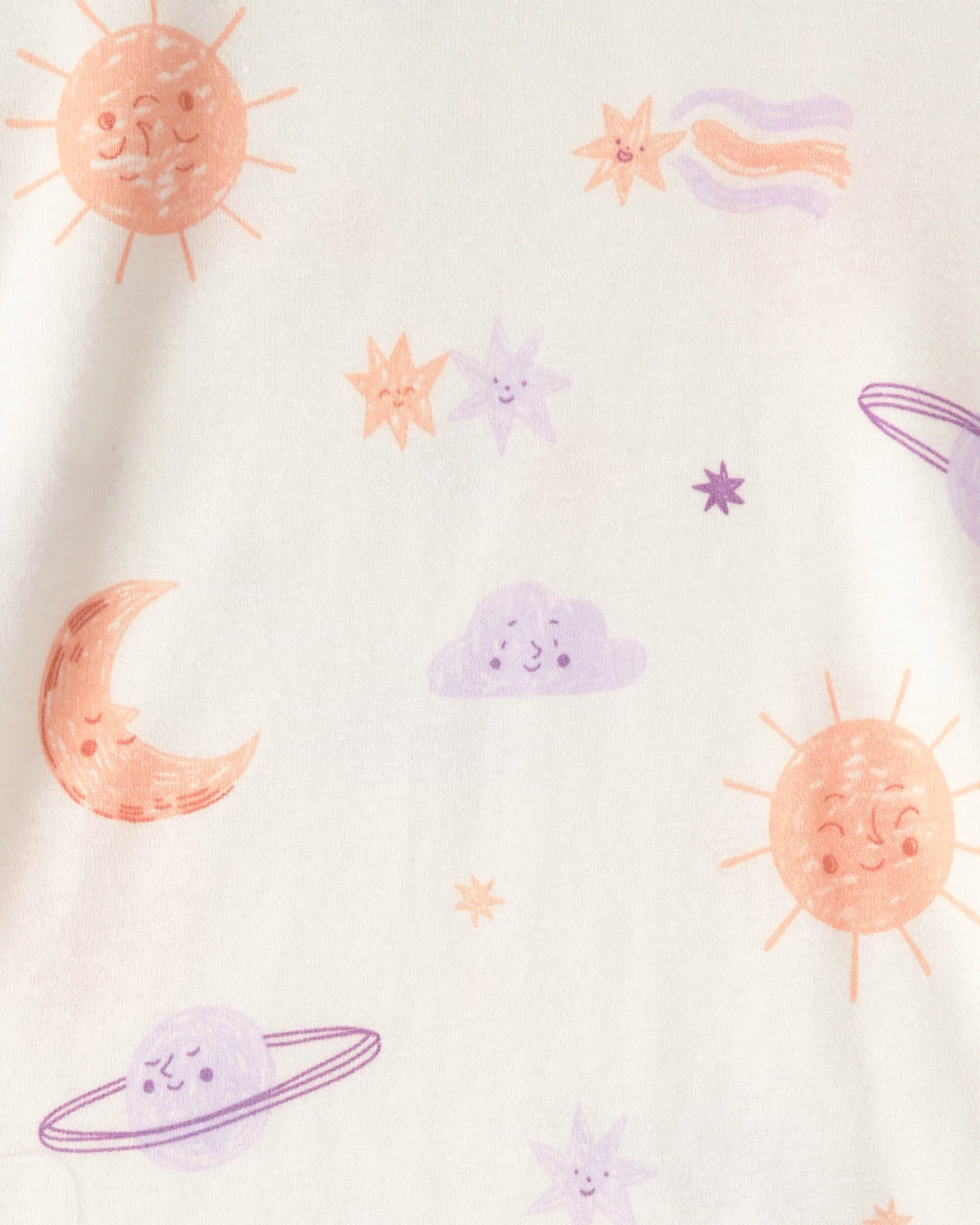  Toddler Girl Space Constellation Tie-Dye 100% Cotton Snug Fit 4-Piece Pyjama Set - Purple Gallery