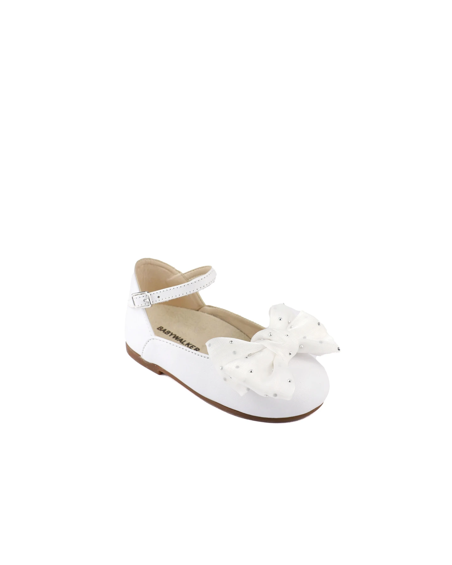 Baby Organza Bow Embellished Leather French Ballerinas Gallery