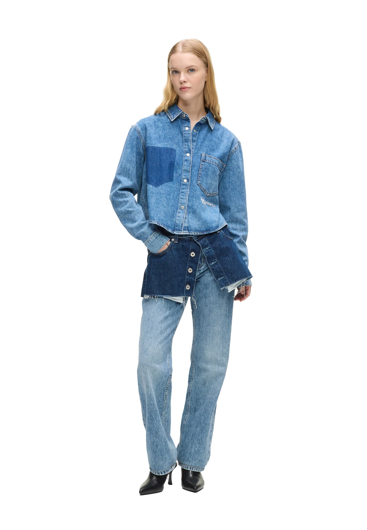 Layered High-Rise Straight Jeans Gallery