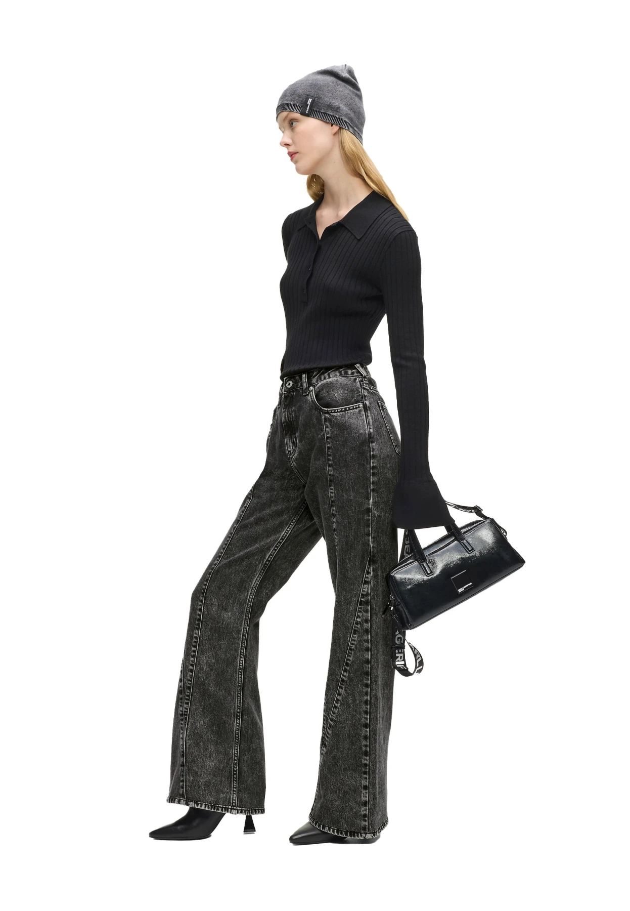 Seamed High-Rise Flared Jeans Gallery