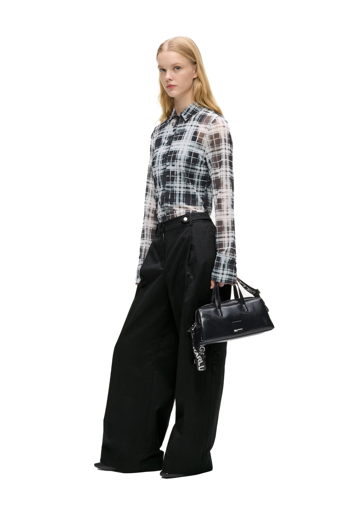 Wide-Leg Tailored Pants in Washed Black Gallery