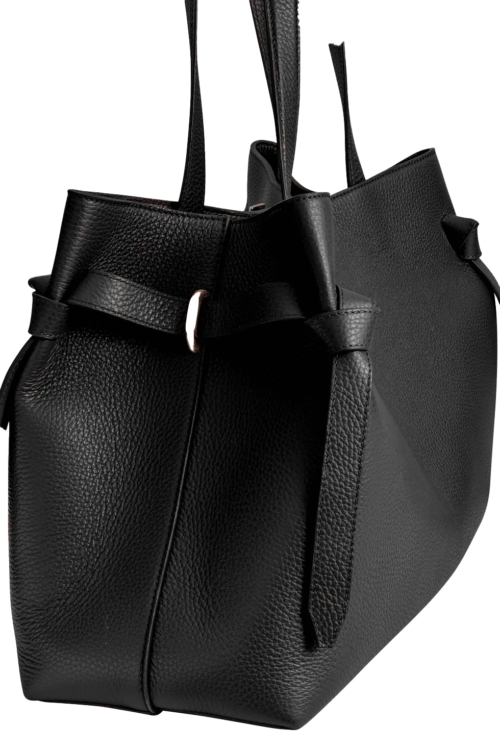 Pebbeled Leather Hand Bag with Gold Hardware Gallery