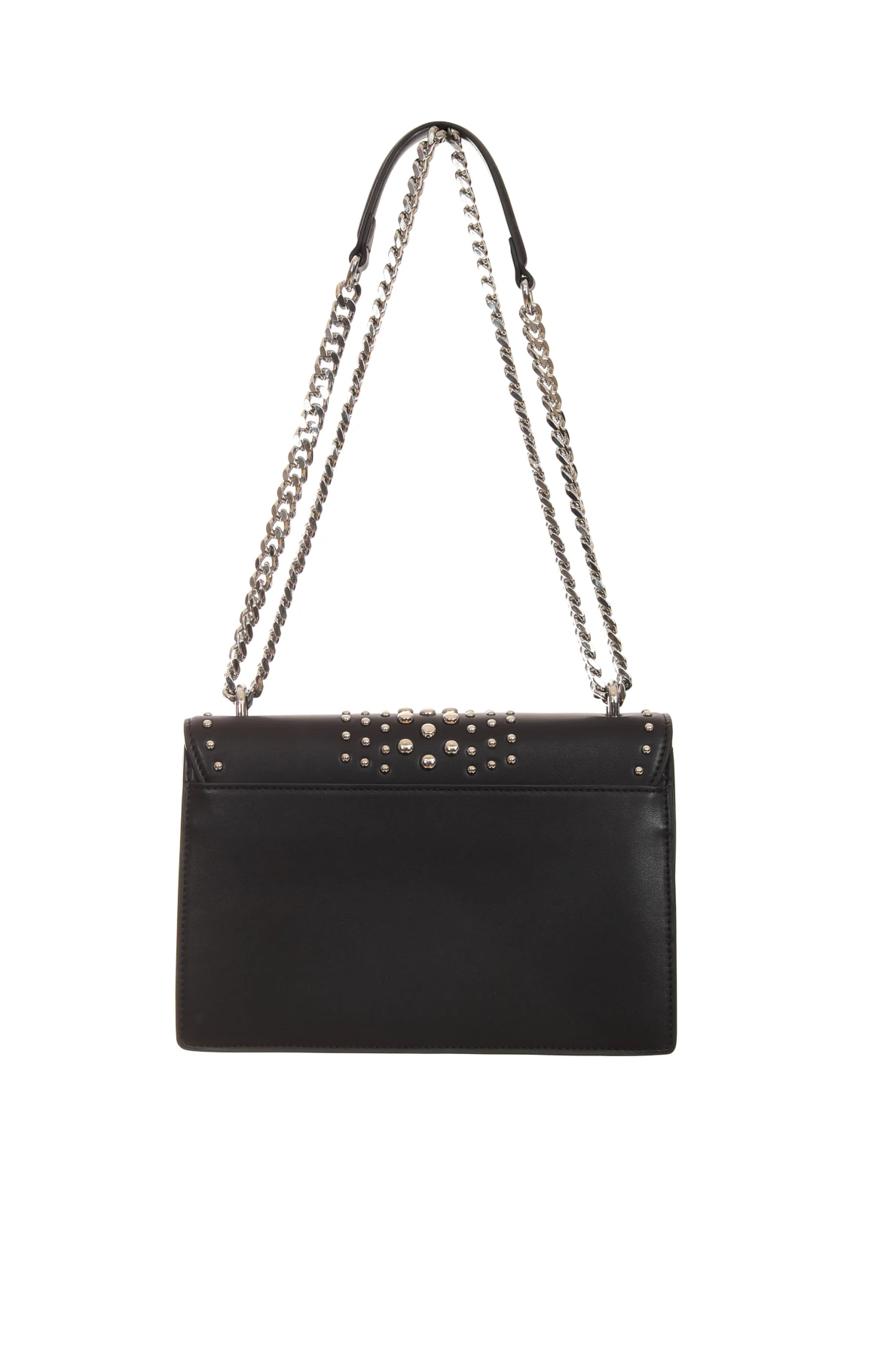 Stud-Embellished Leather Flap Shoulder Bag with Chain Strap Gallery