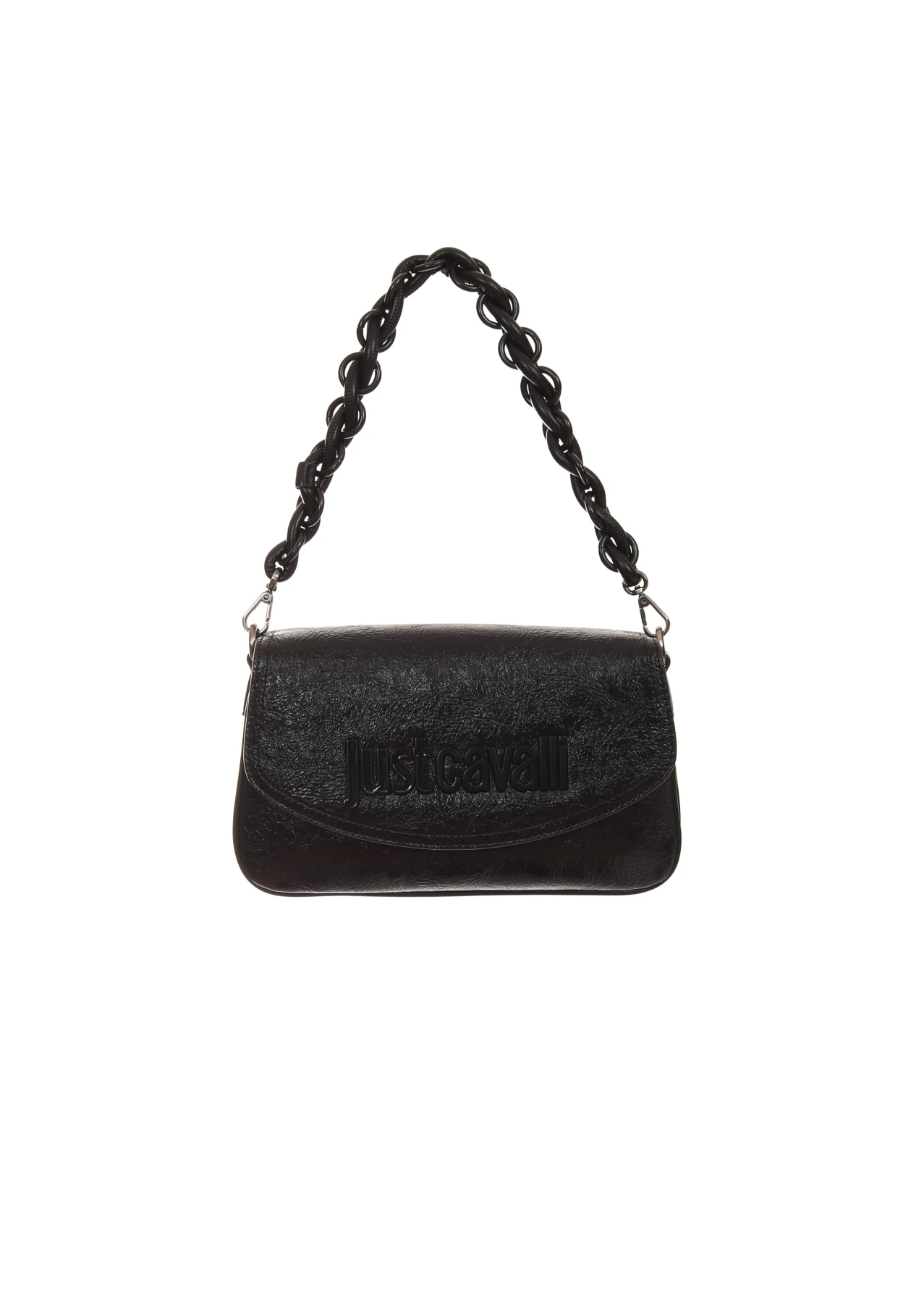 Logo-Embossed Baguette Shoulder Bag with Braided Chain Handle Gallery