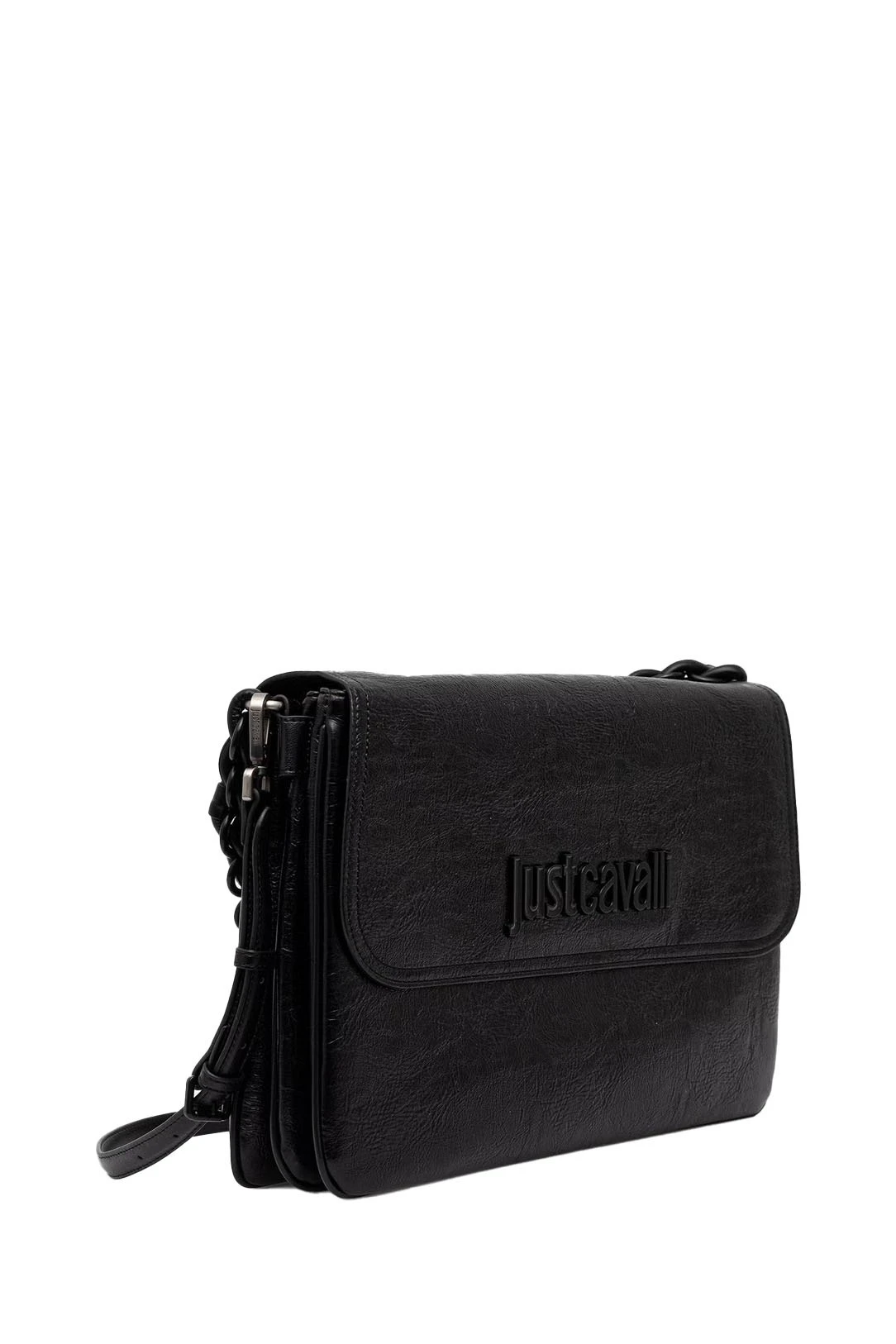 Crinkled Leather Flap Shoulder Bag with Chain Strap Gallery