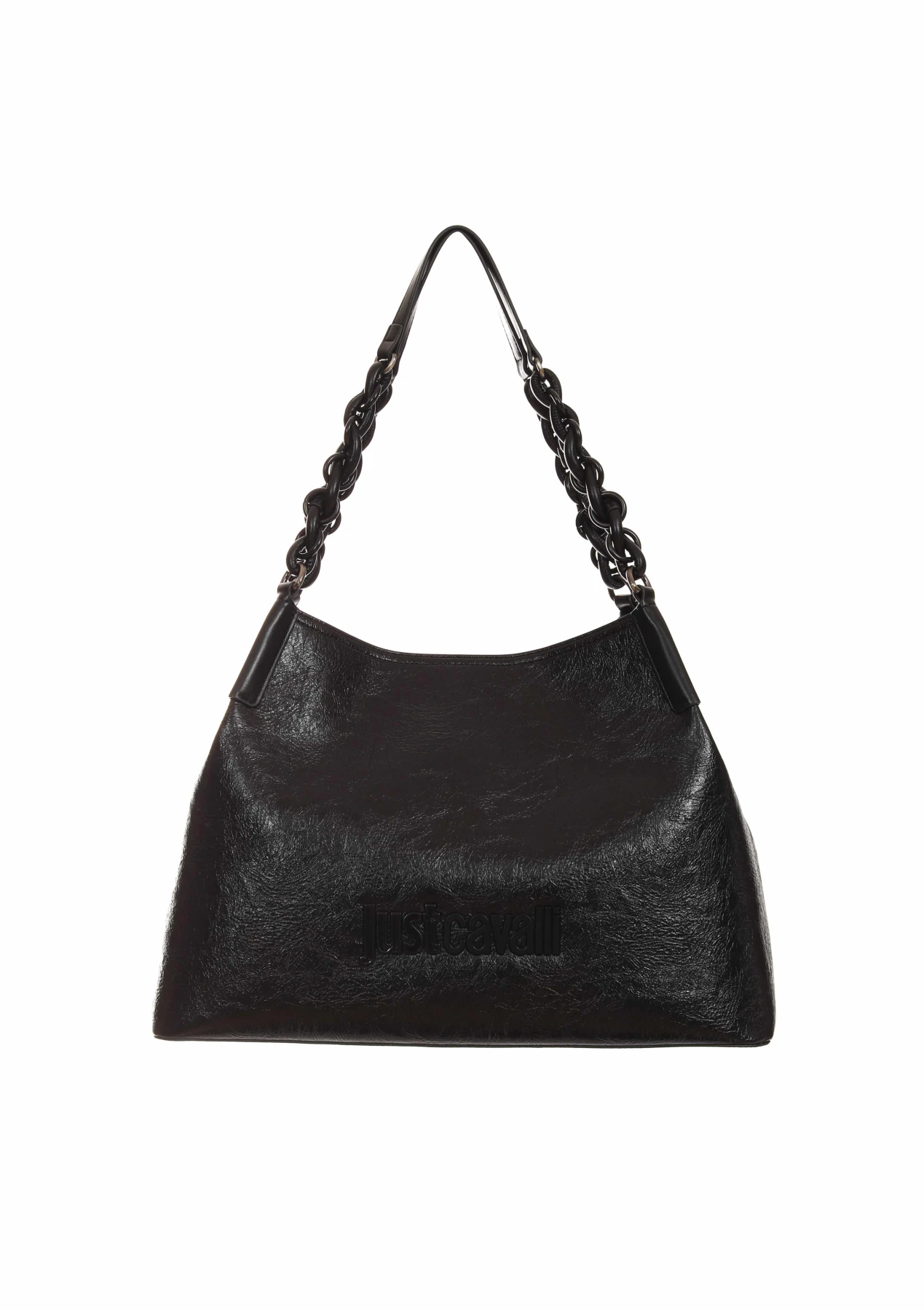 Logo-Embossed Hobo Tote Bag with Braided Chain Strap Gallery