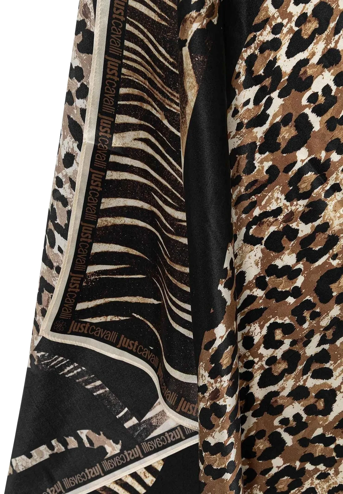 Baroque Floral Silk-Mix Scarf with Contrast Border Gallery
