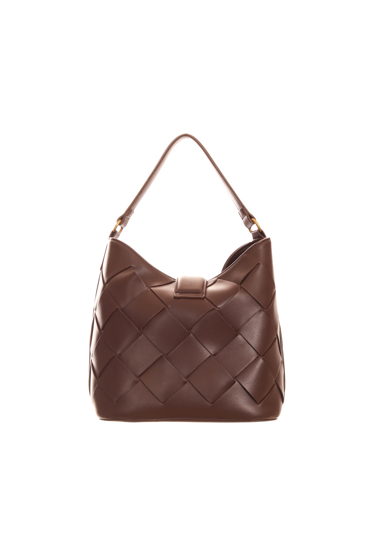 Woven Leather Hobo Shoulder Bag with Snake Emblem Gallery