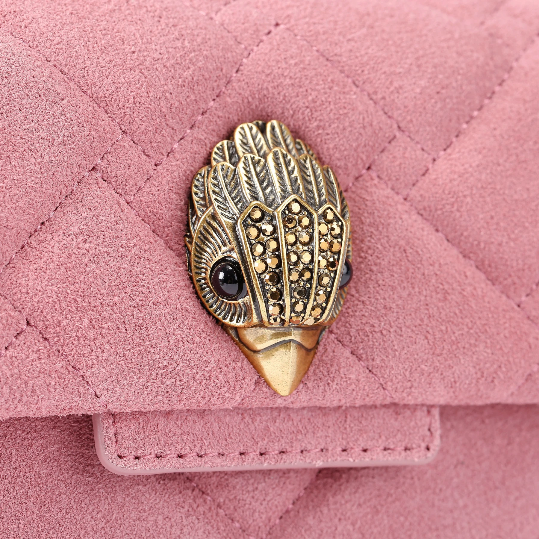 Quilted Velvet & Leather Kensington Shoulder Bag Gallery