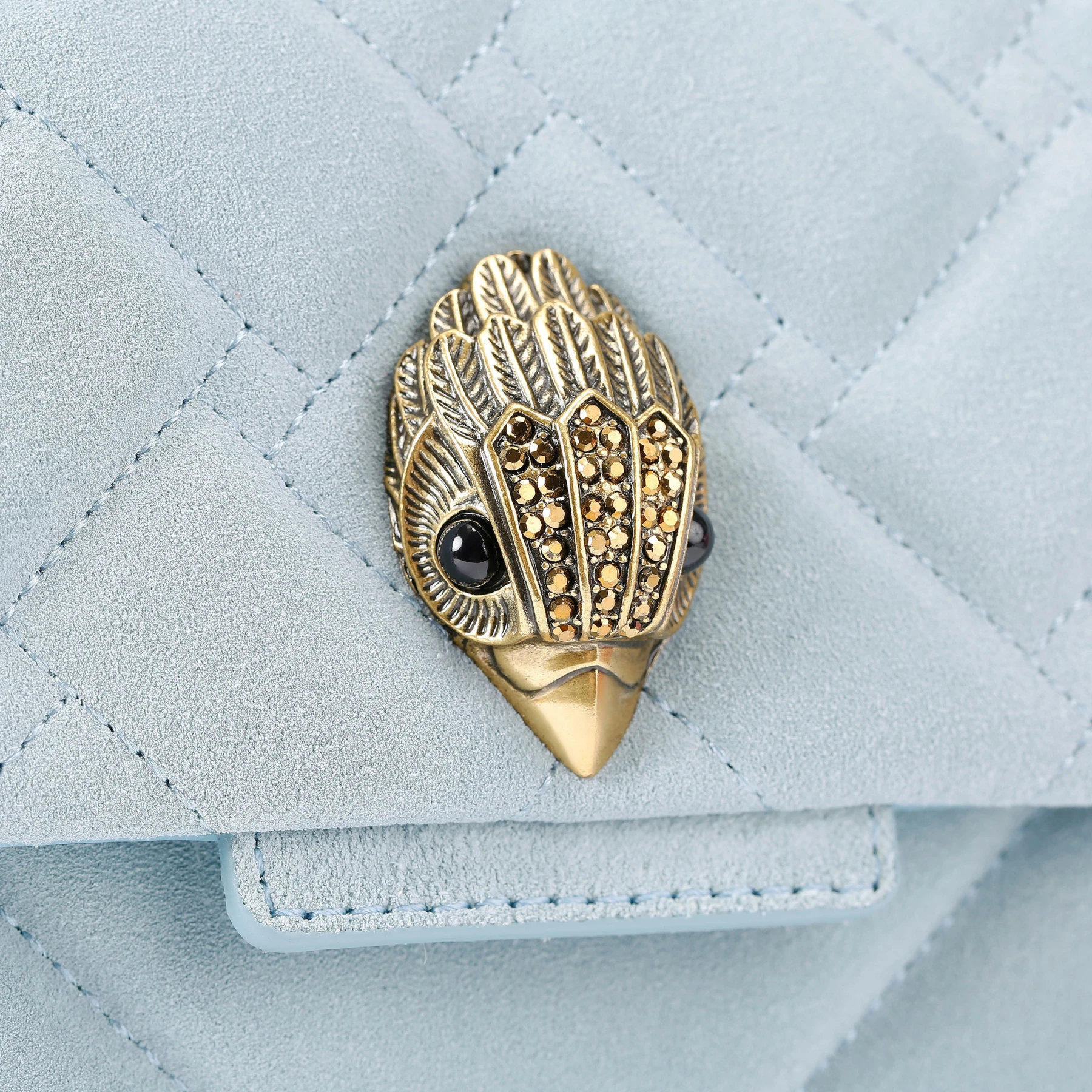 Medium Quilted Suede & Leather Kensington Shoulder Bag Gallery