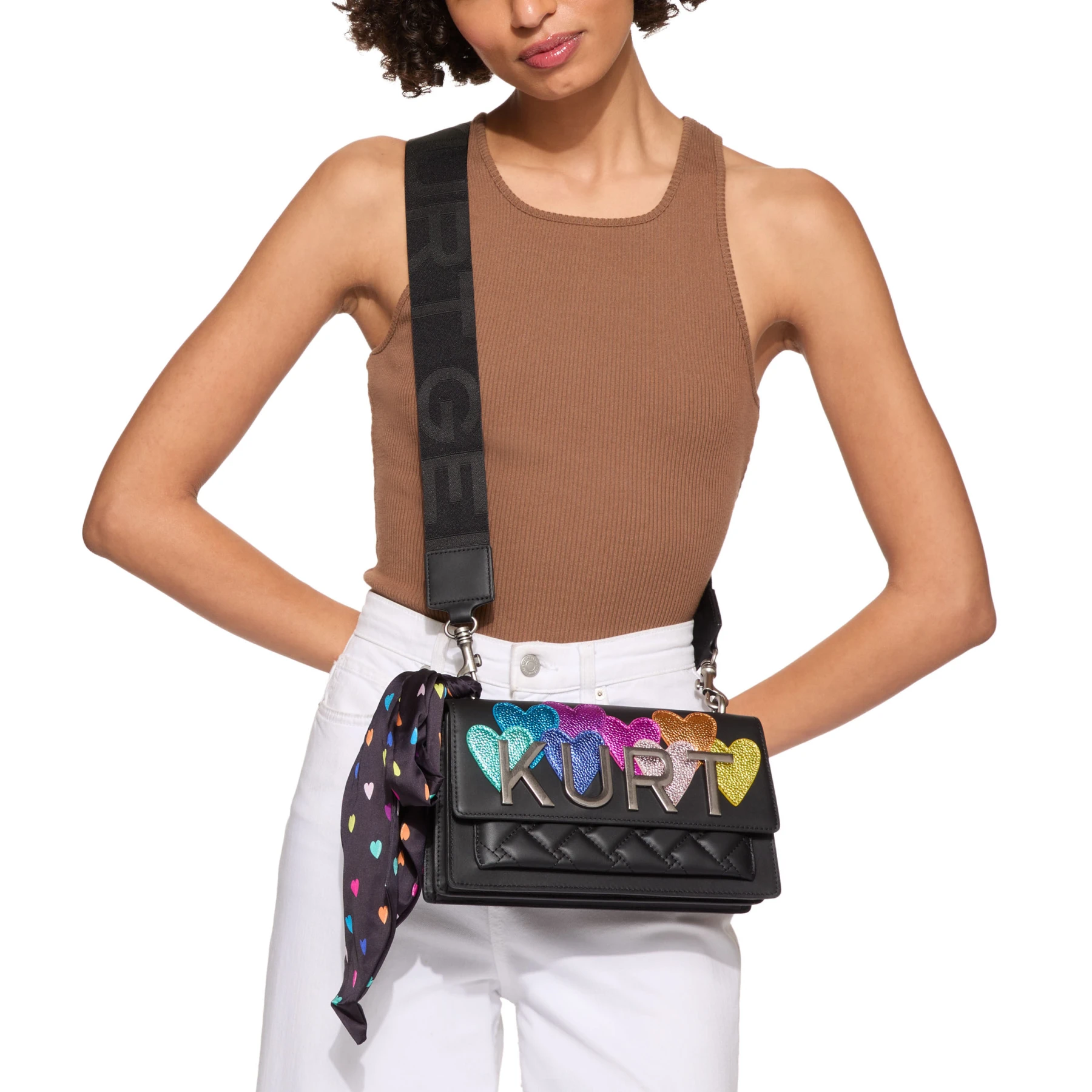 Leather Rainbow Heart "KURT" Crossbody Bag Gallery