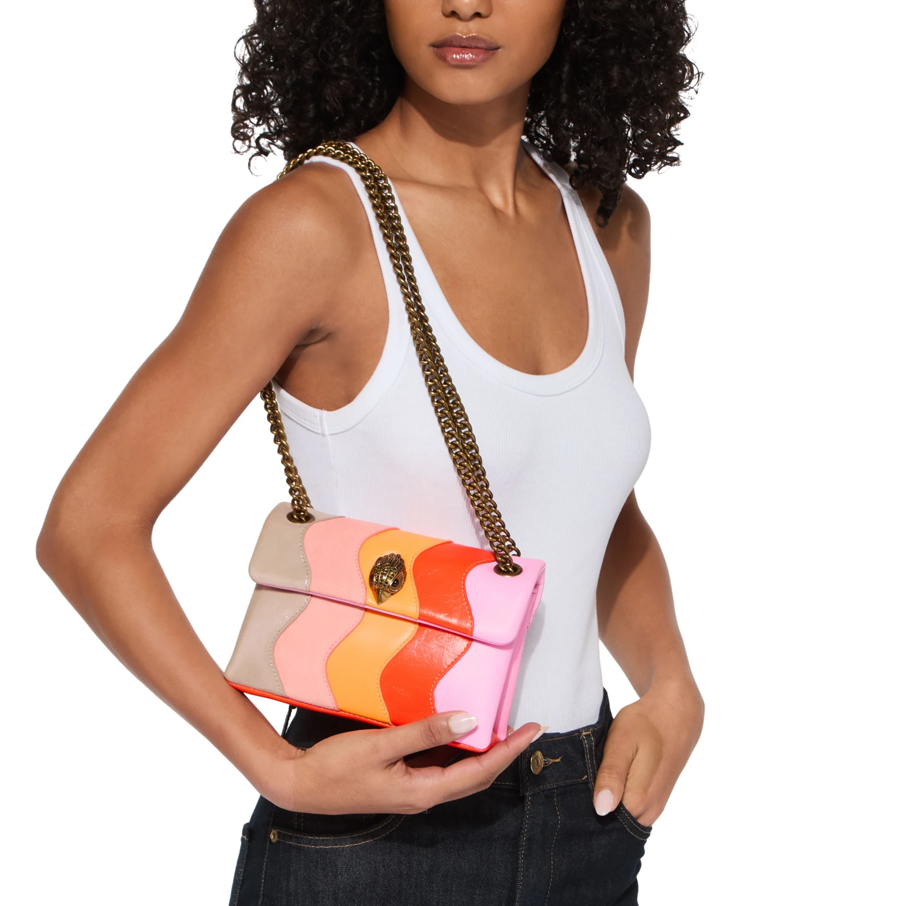 Tonal Wavy Leather Kensington Crossbody Bag Gallery