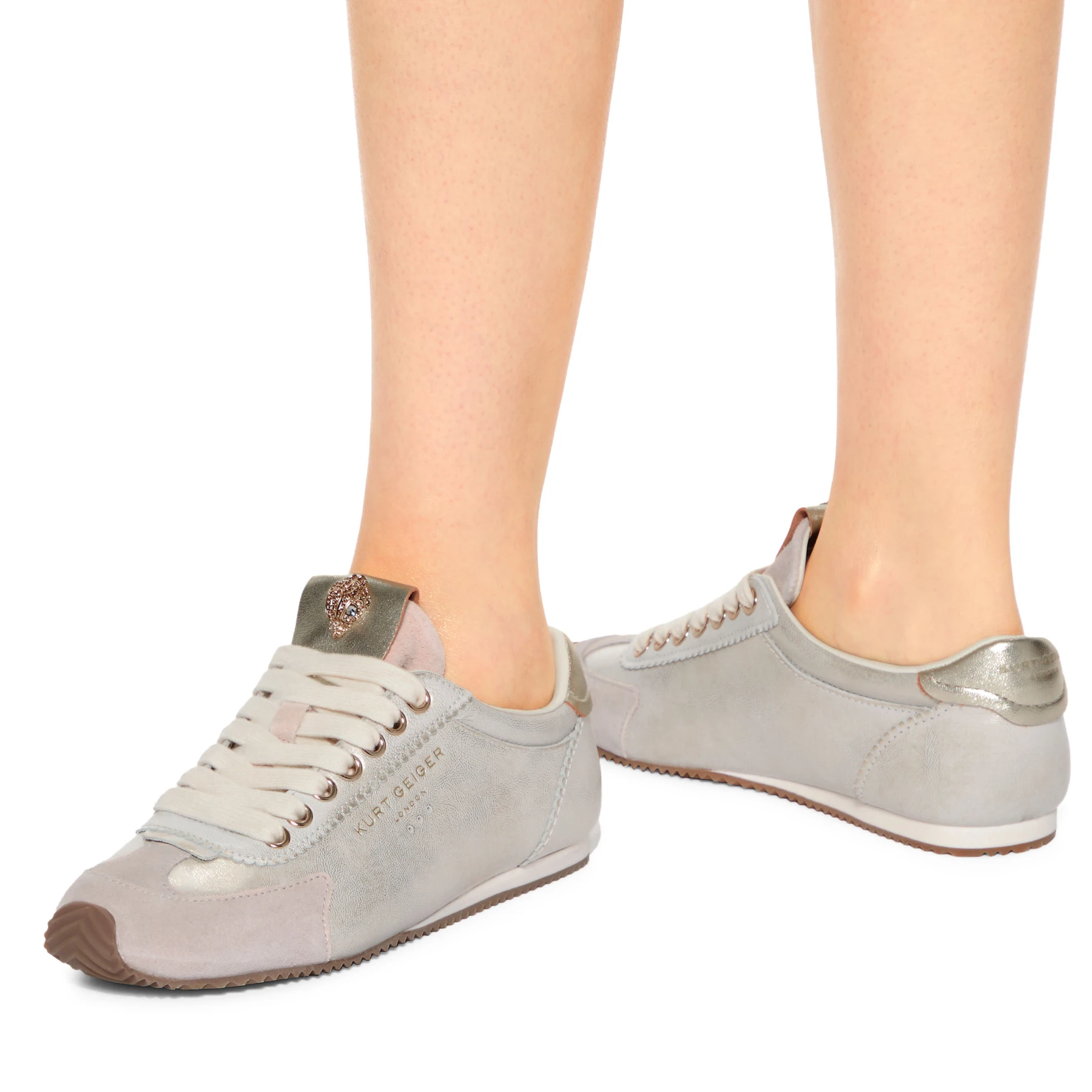 Metallic Leather Suede Eagle Sneakers Gallery