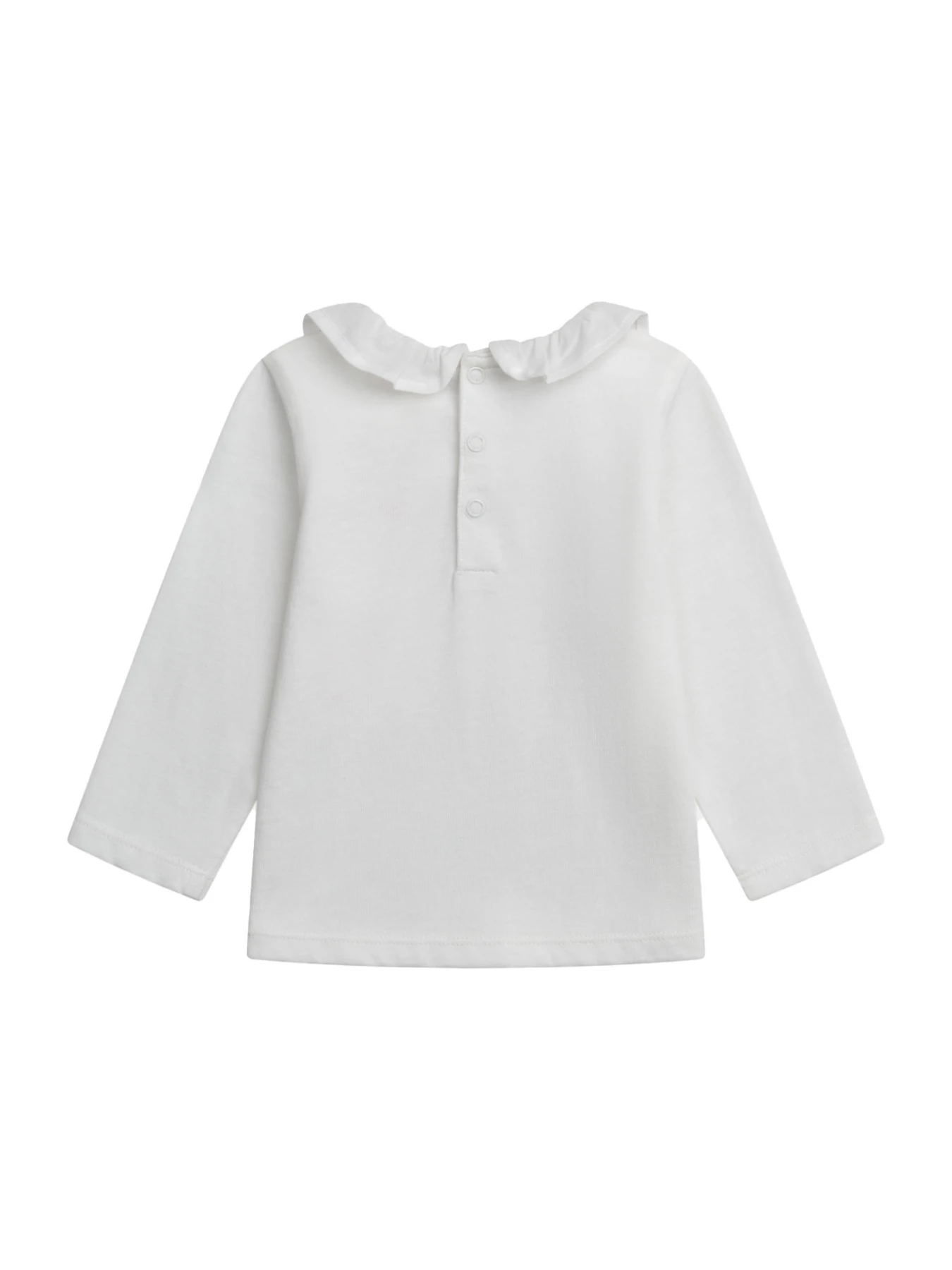 Ruffle Collar Long Sleeve Top With Red Heart Gallery