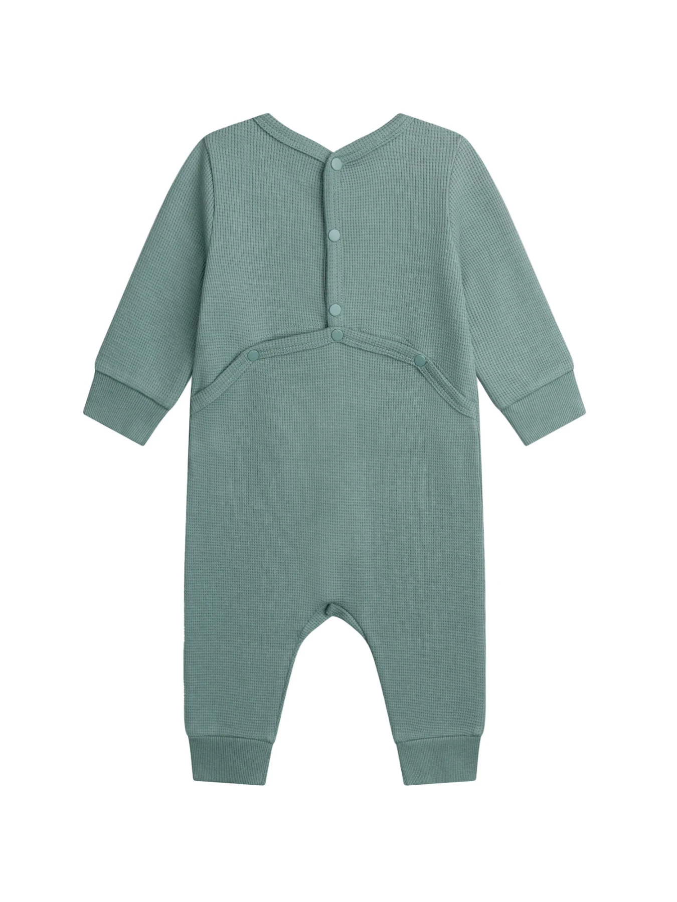 Green "Good Vibes" Textured Knit Sleeper Romper Gallery