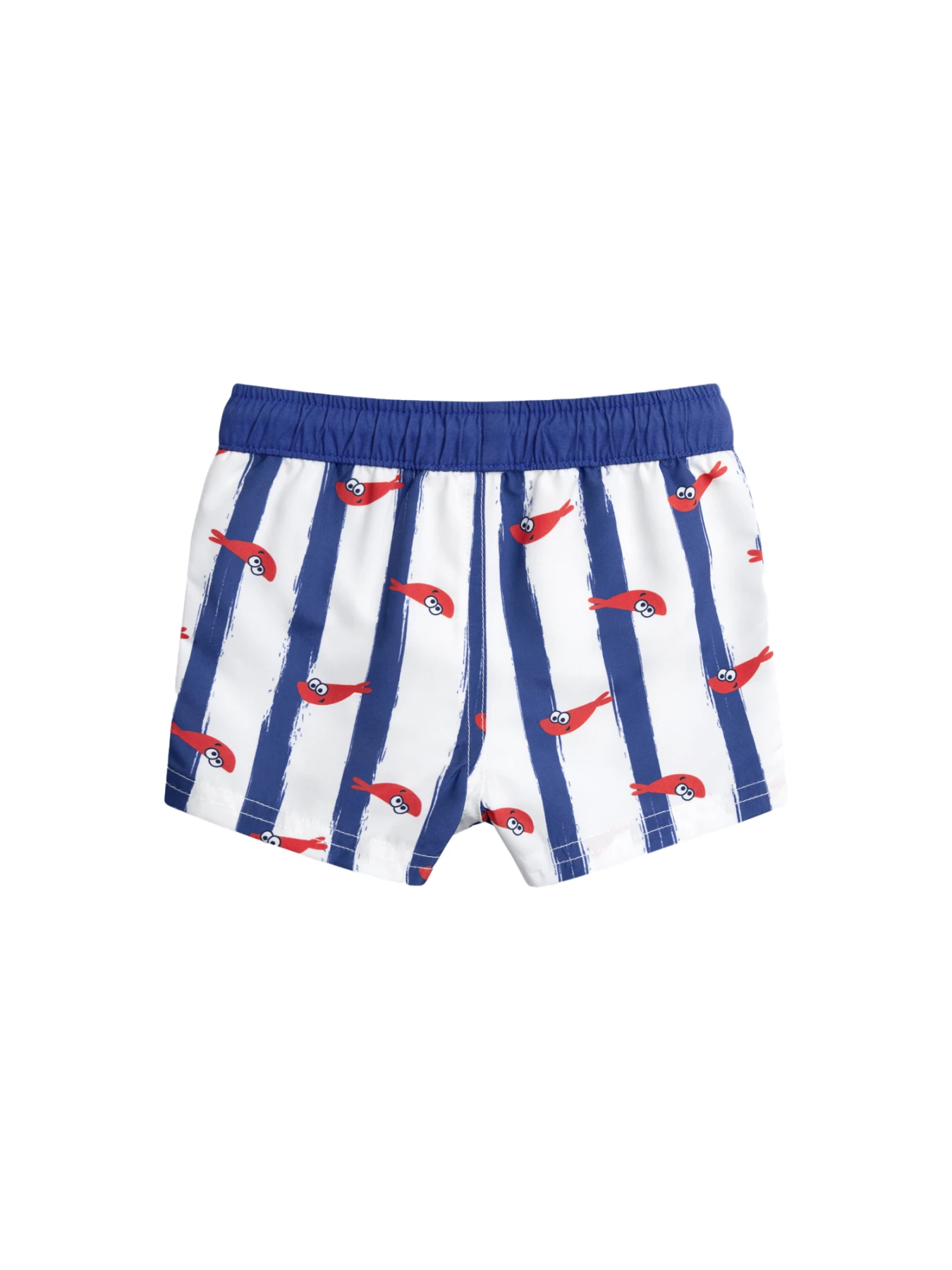 Striped Swim Shorts with Shrimp Print Gallery