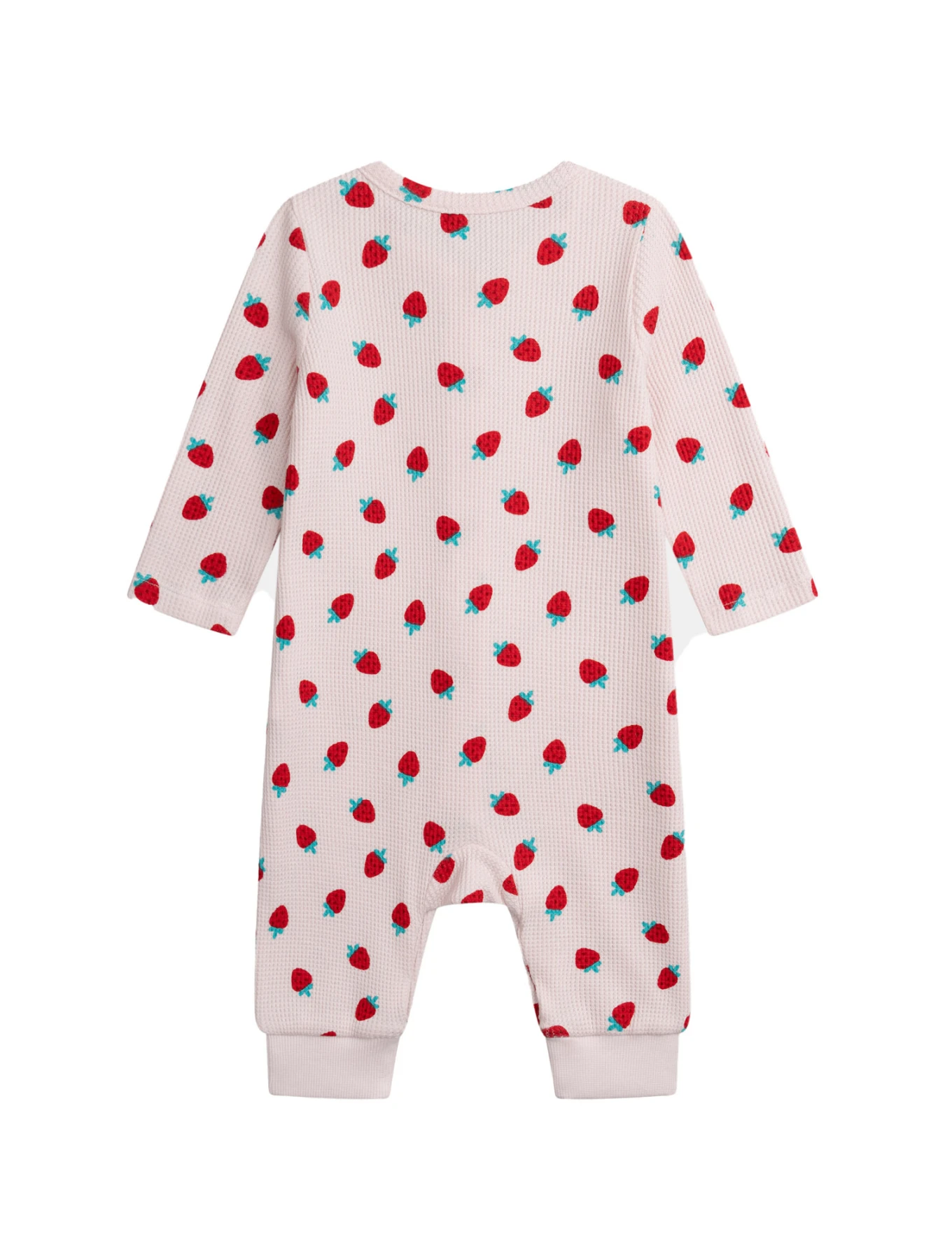 Pink Waffle Knit Strawberry Romper Gallery