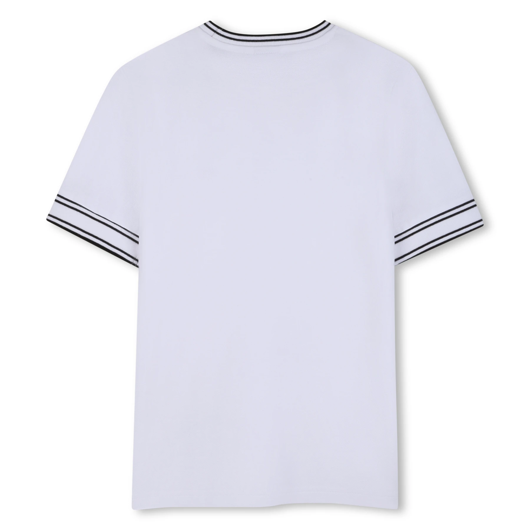 Striped Trims Short Sleeve Cotton T-shirt   Gallery