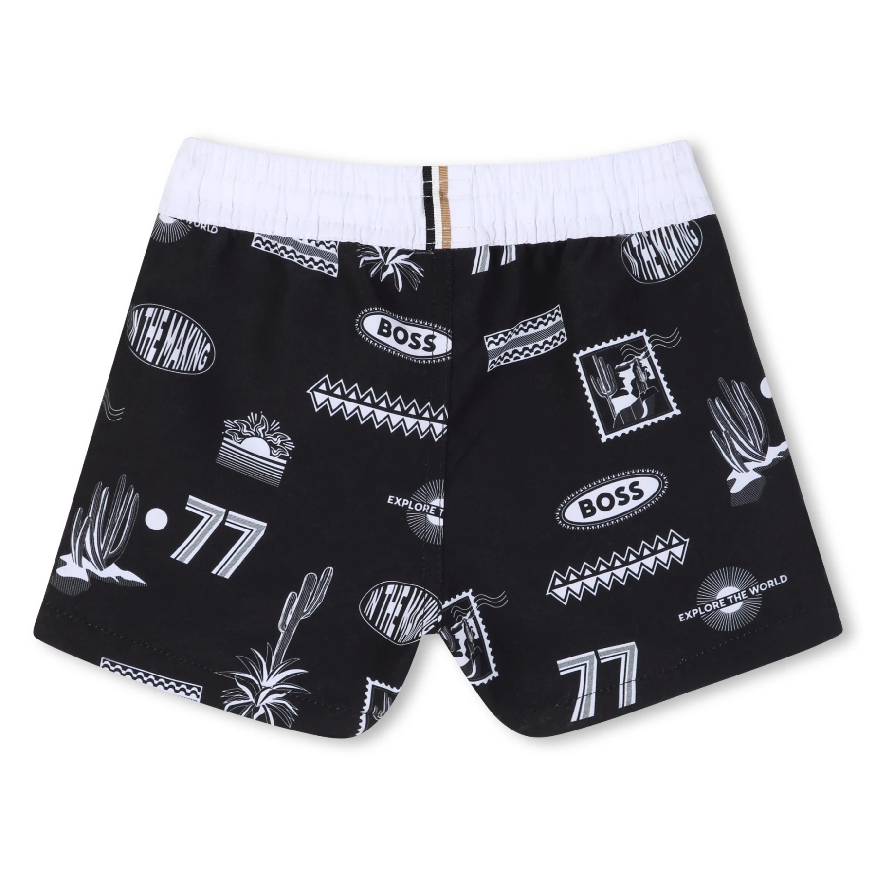 Black & White Graphic Swim Shorts Gallery