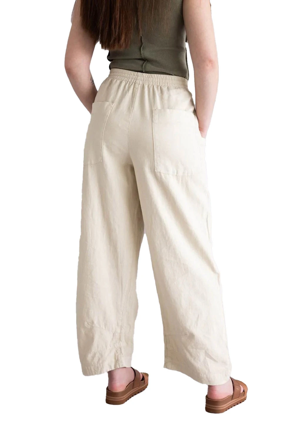 Cotton Linen Mis Rise Trousers Gallery