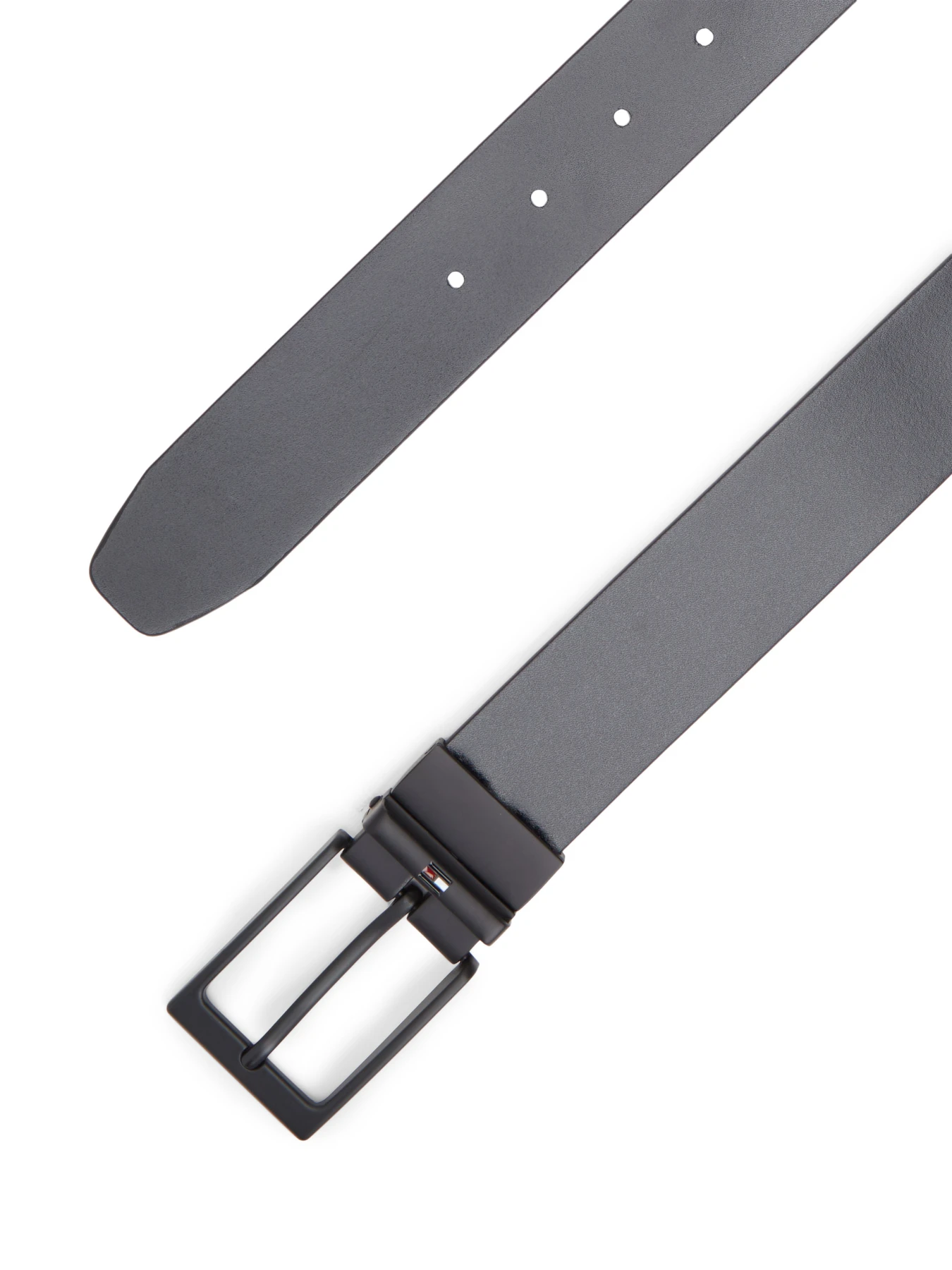 Rectangular Buckle Reversible Leather Belt Gallery