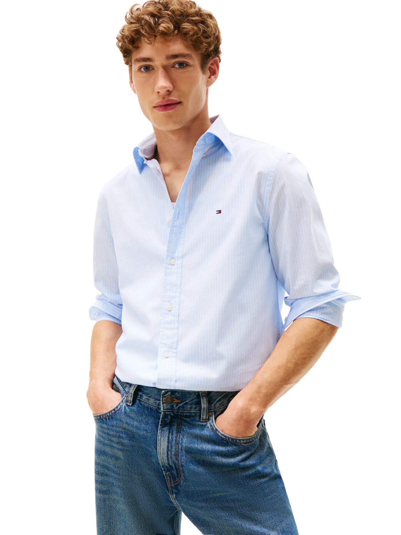 TH Flex Regular Fit Pinstripe Shirt Gallery