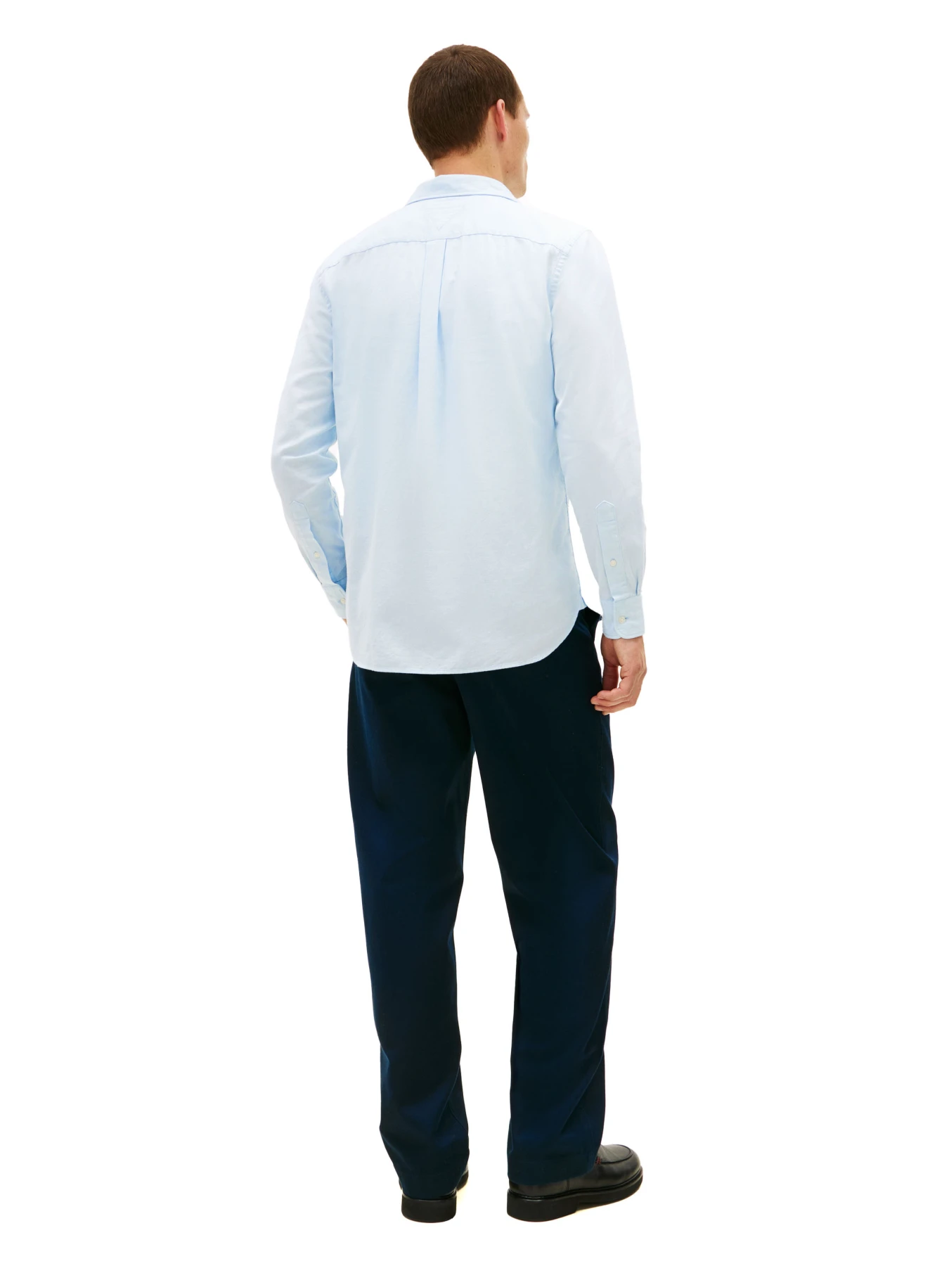 Regular Fit Twill Shirt With Linen Gallery