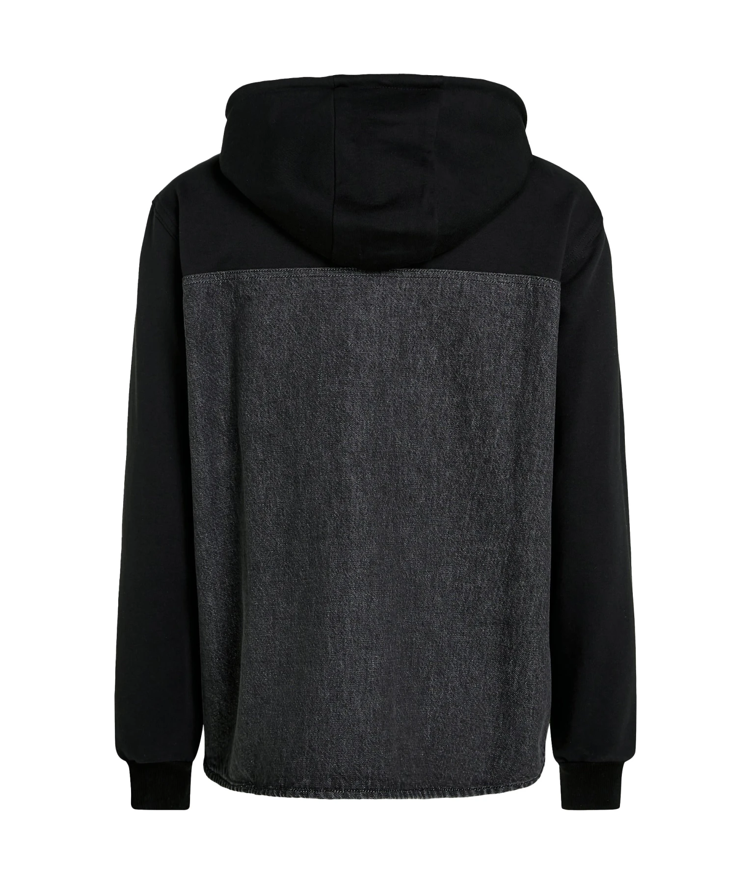 Hybrid Denim-Panel Zip Jacket Gallery