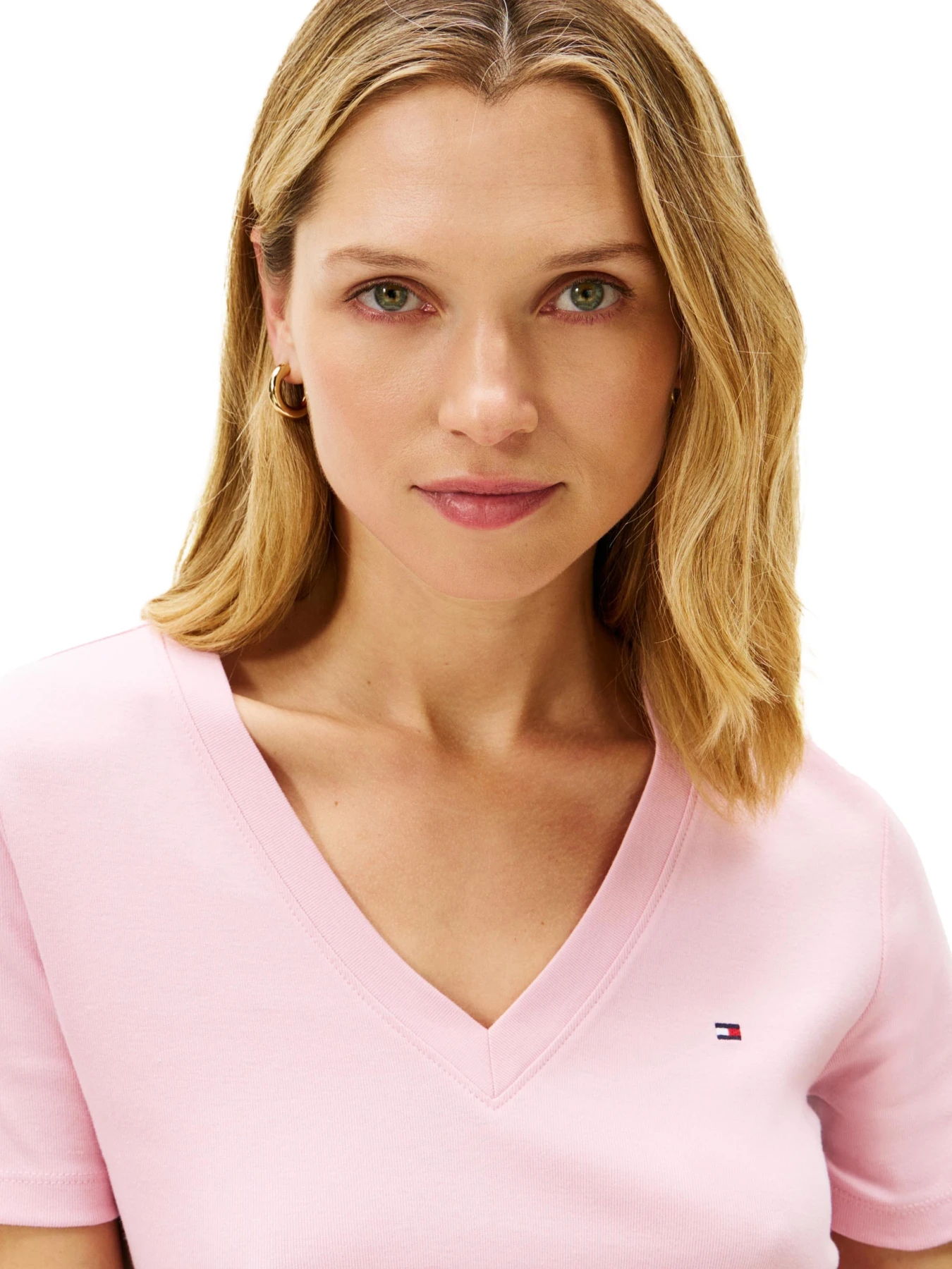 Ribbed Slim V-Neck T-Shirt Gallery