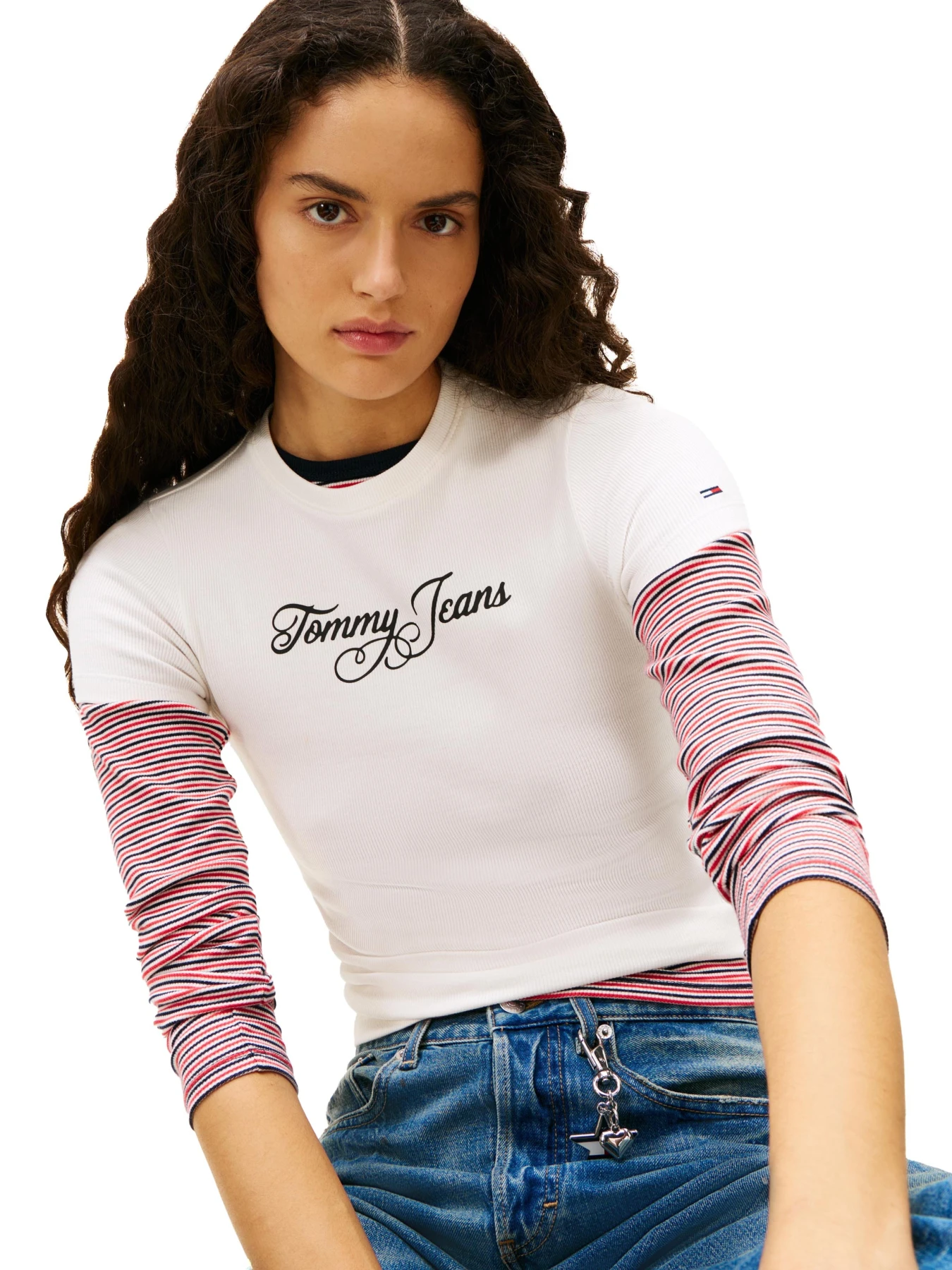 Slim Fit Short Sleeve Top with Logo Gallery