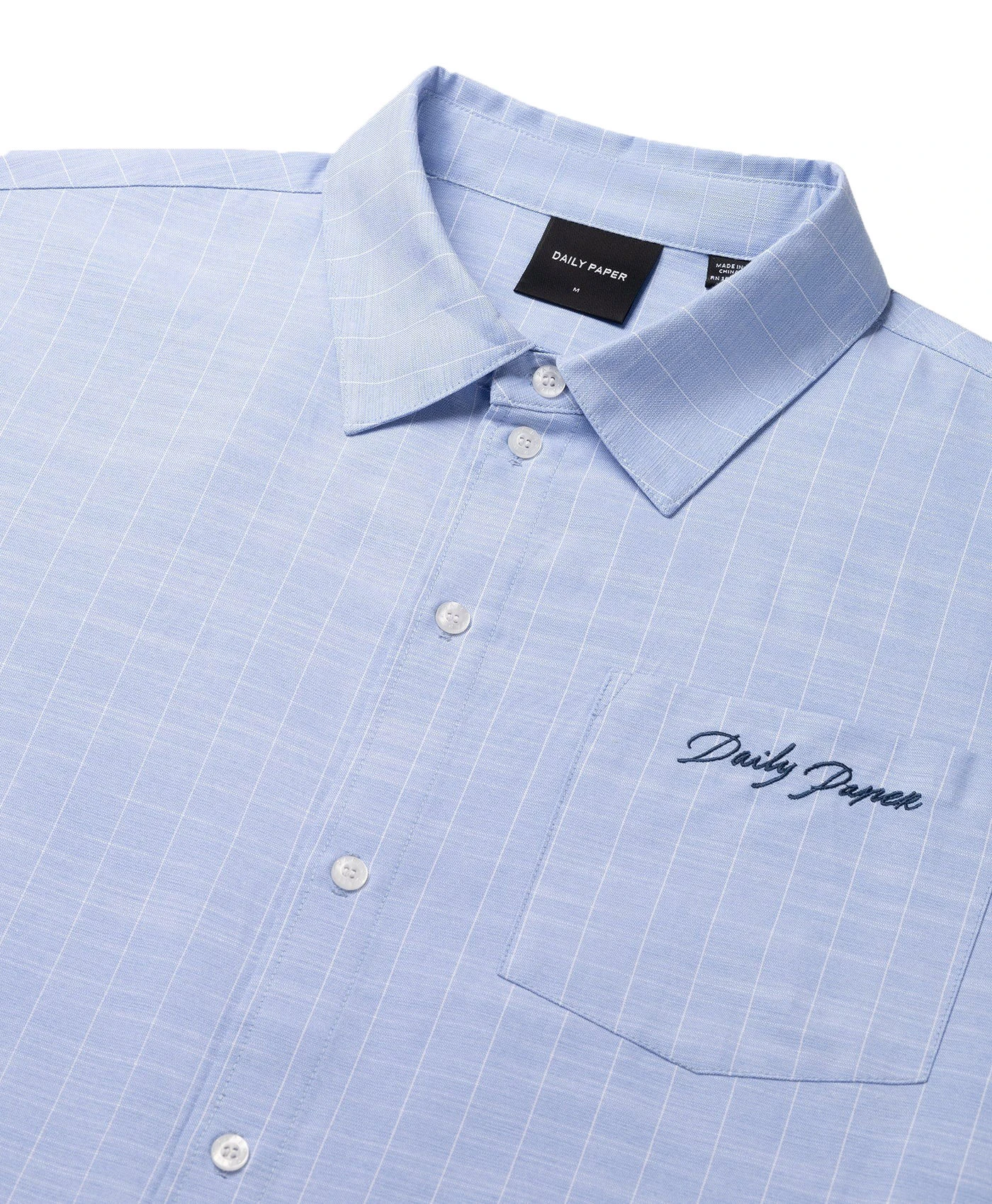 Blue Stripe Script Short Sleeve Shirt Gallery