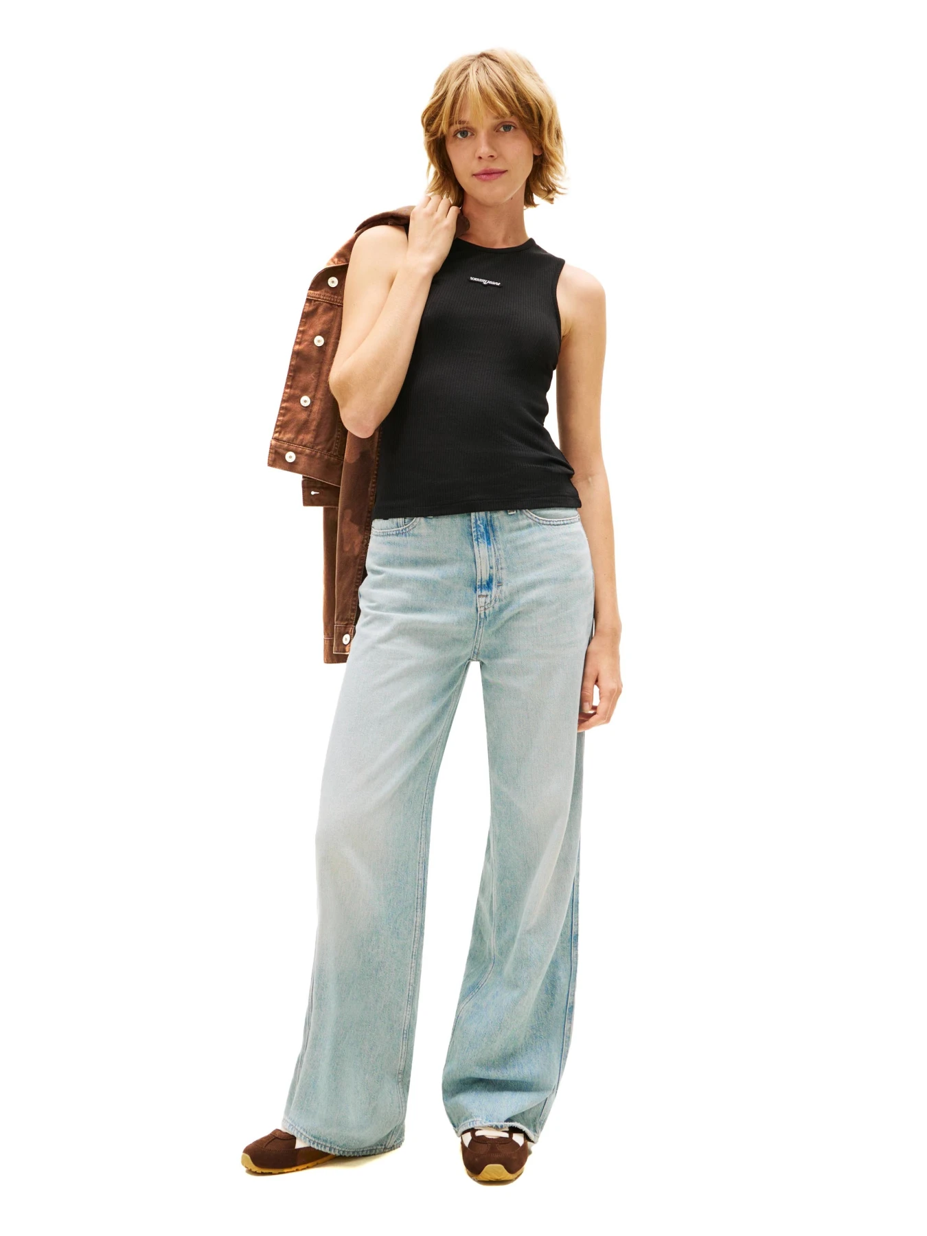 Slim Fit Script Labe Tank Top Gallery