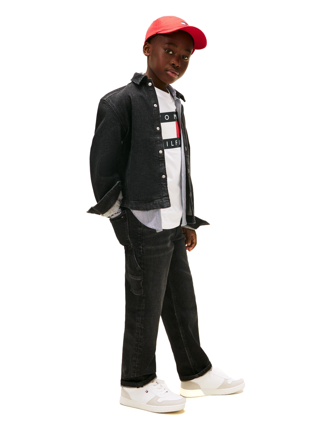 Kids Boys Relaxed Fit Adjustable Waist Cotton Jeans Gallery