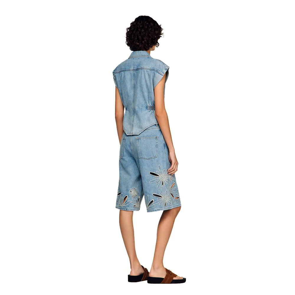 Fitted Sleeveless Denim top Gallery