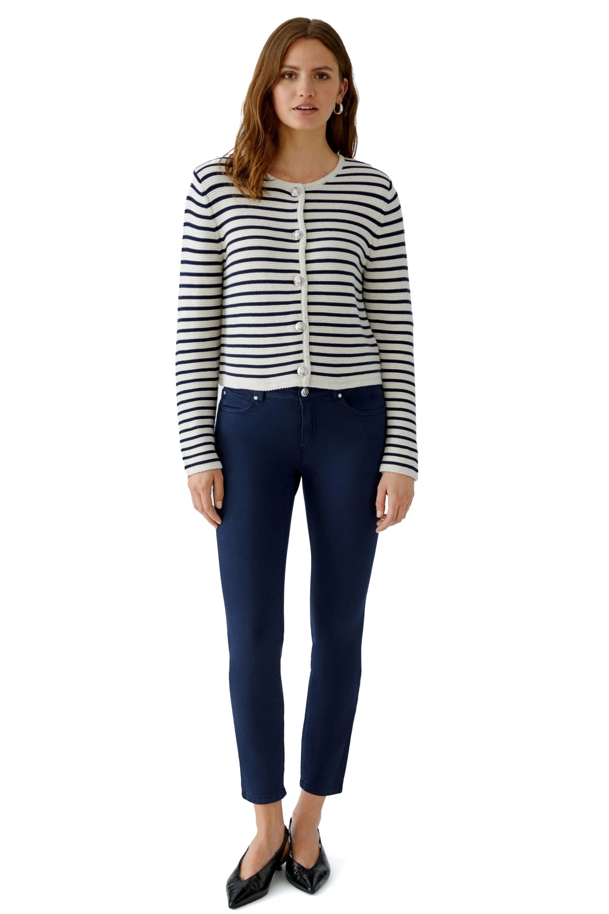 Striped Knit Long Sleeves Cardigan Gallery