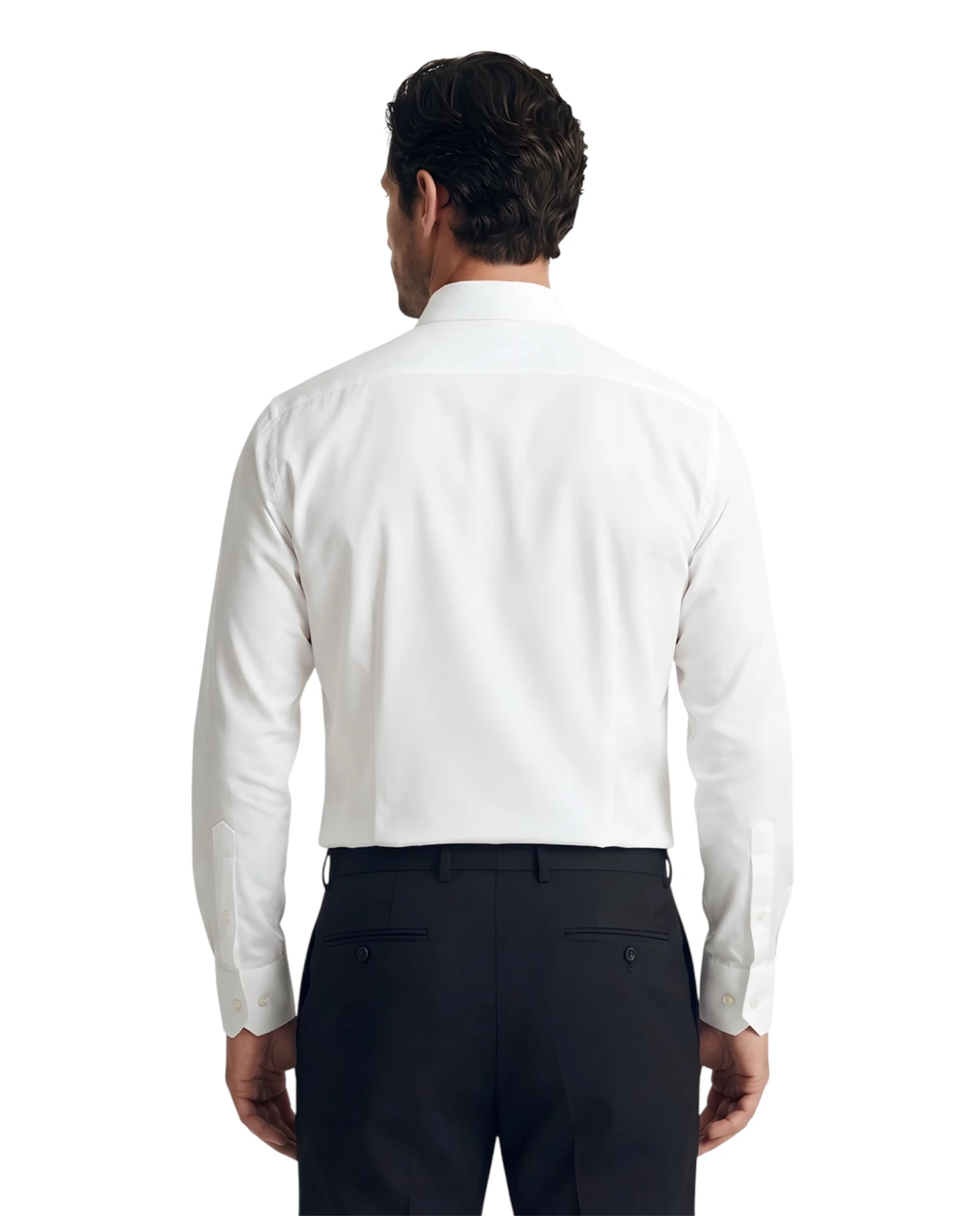 Slim-Fit Mandarin Collar Long Sleeve Shirt Gallery