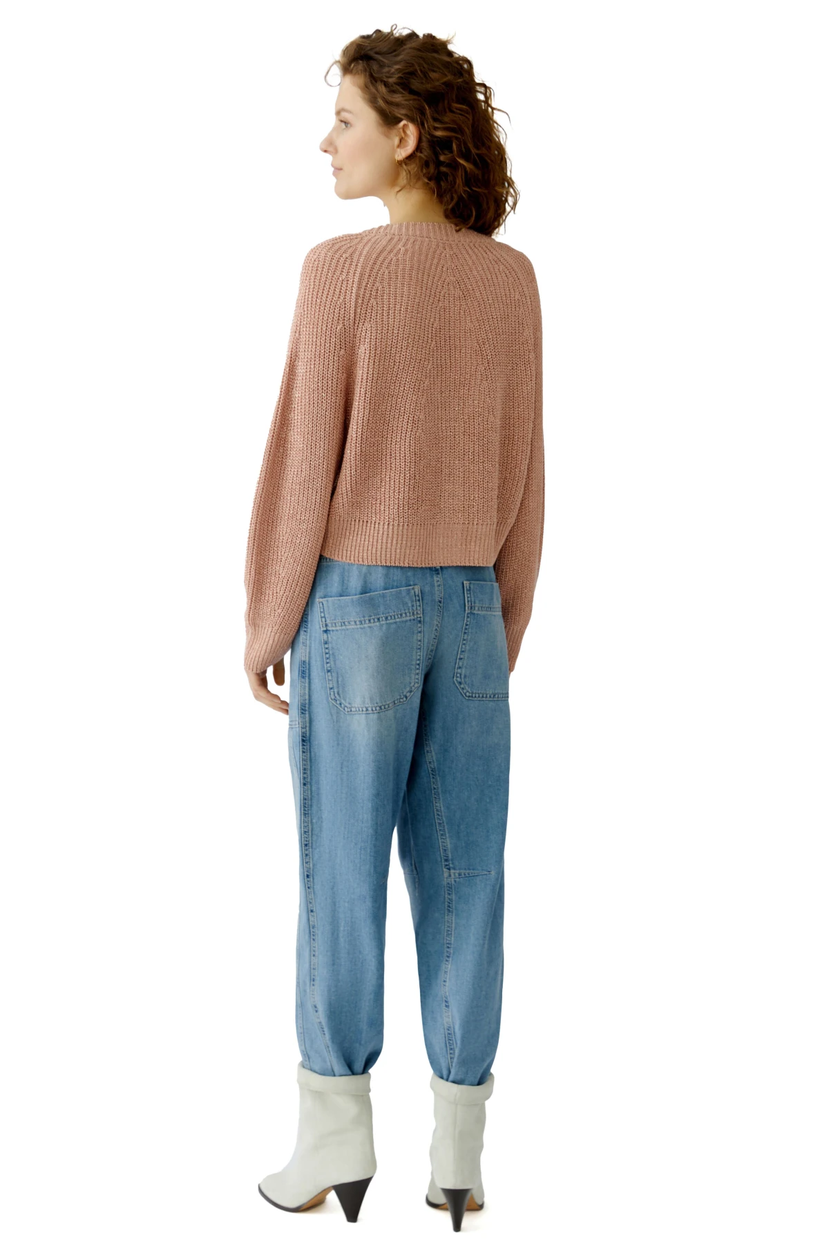 Deep V-neck Mix Knitted Long Sleeve Cardigan
 Gallery