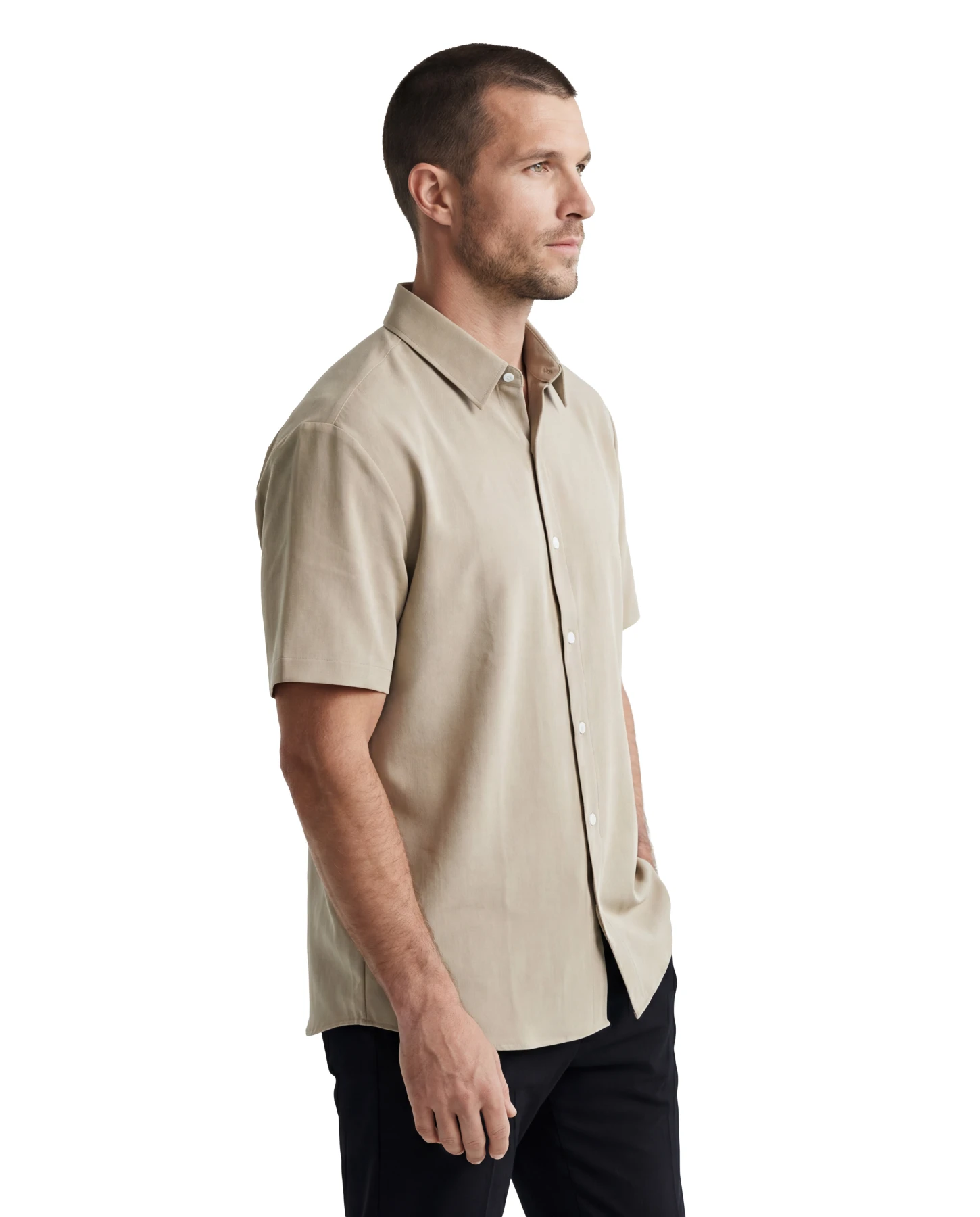 Lightweight Oversized Short-Sleeve Shirt Gallery