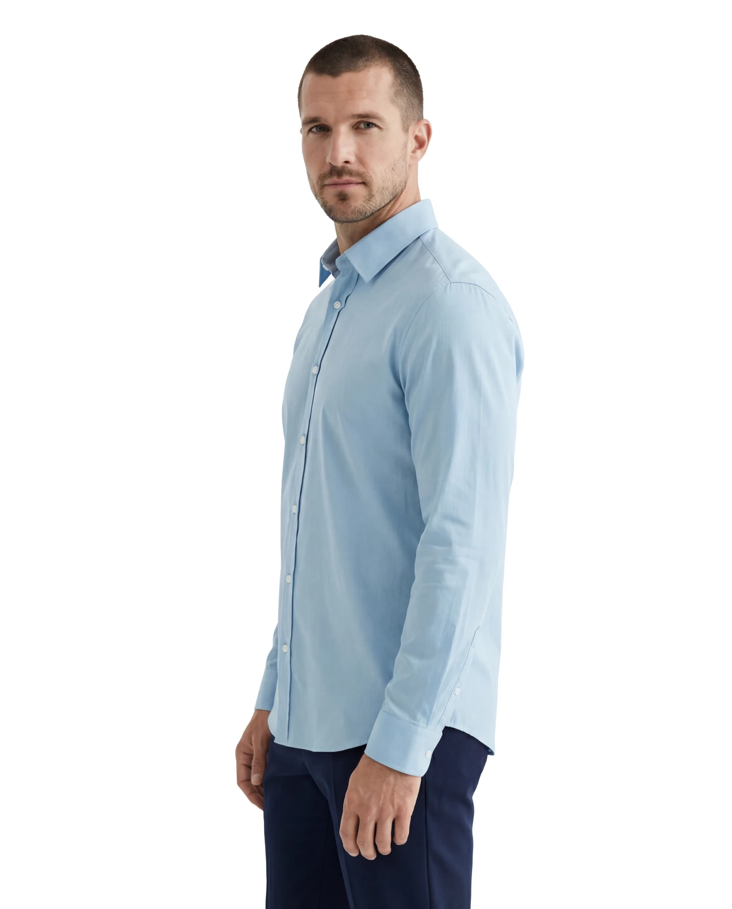 Stretch Slim-Fit Casual Long Sleeve Shirt Gallery